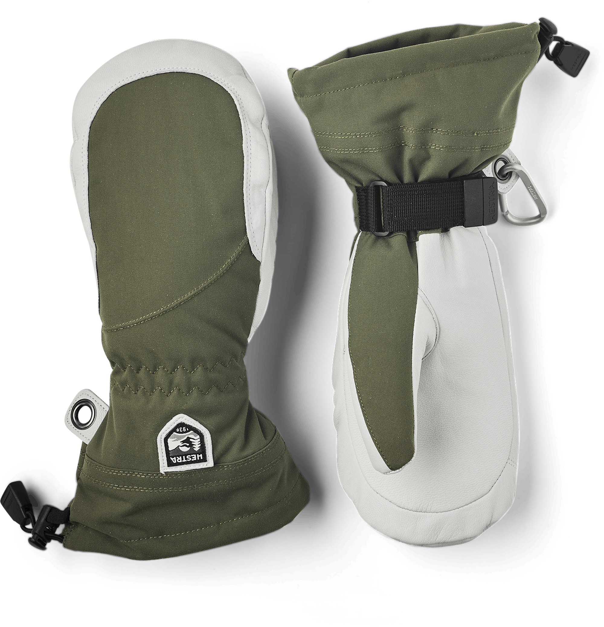 Moss green mitten with white goat leather palm
(1 of 6)