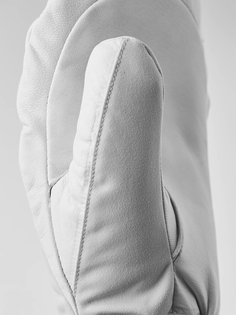 Light gray mitten with white goat leather palm
 (7 of 8)