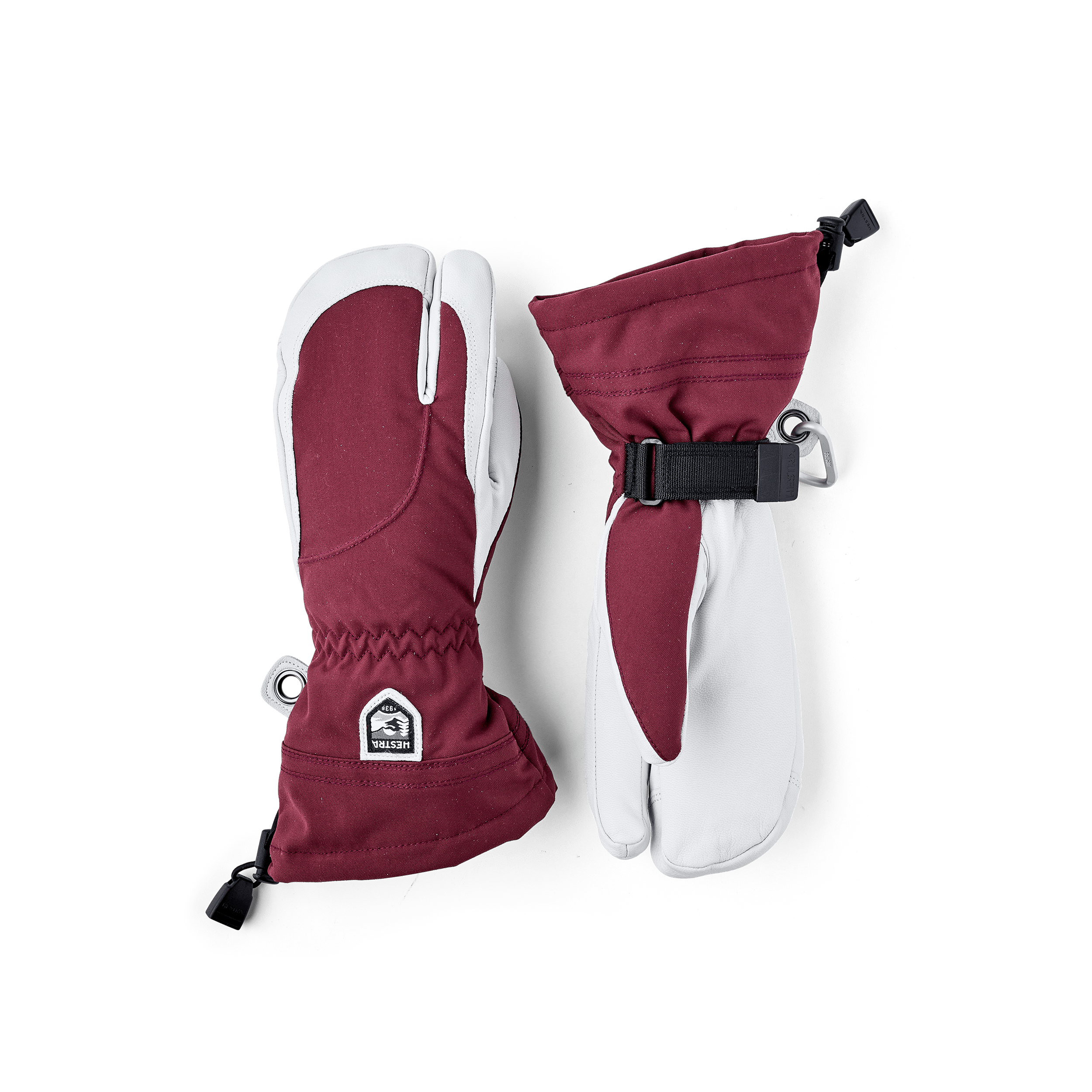 Wine red three finger glove with white goat leather palm
(1 of 6)