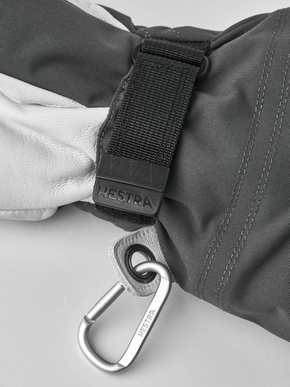 Gray three finger glove with white goat leather palm
(3 of 6)