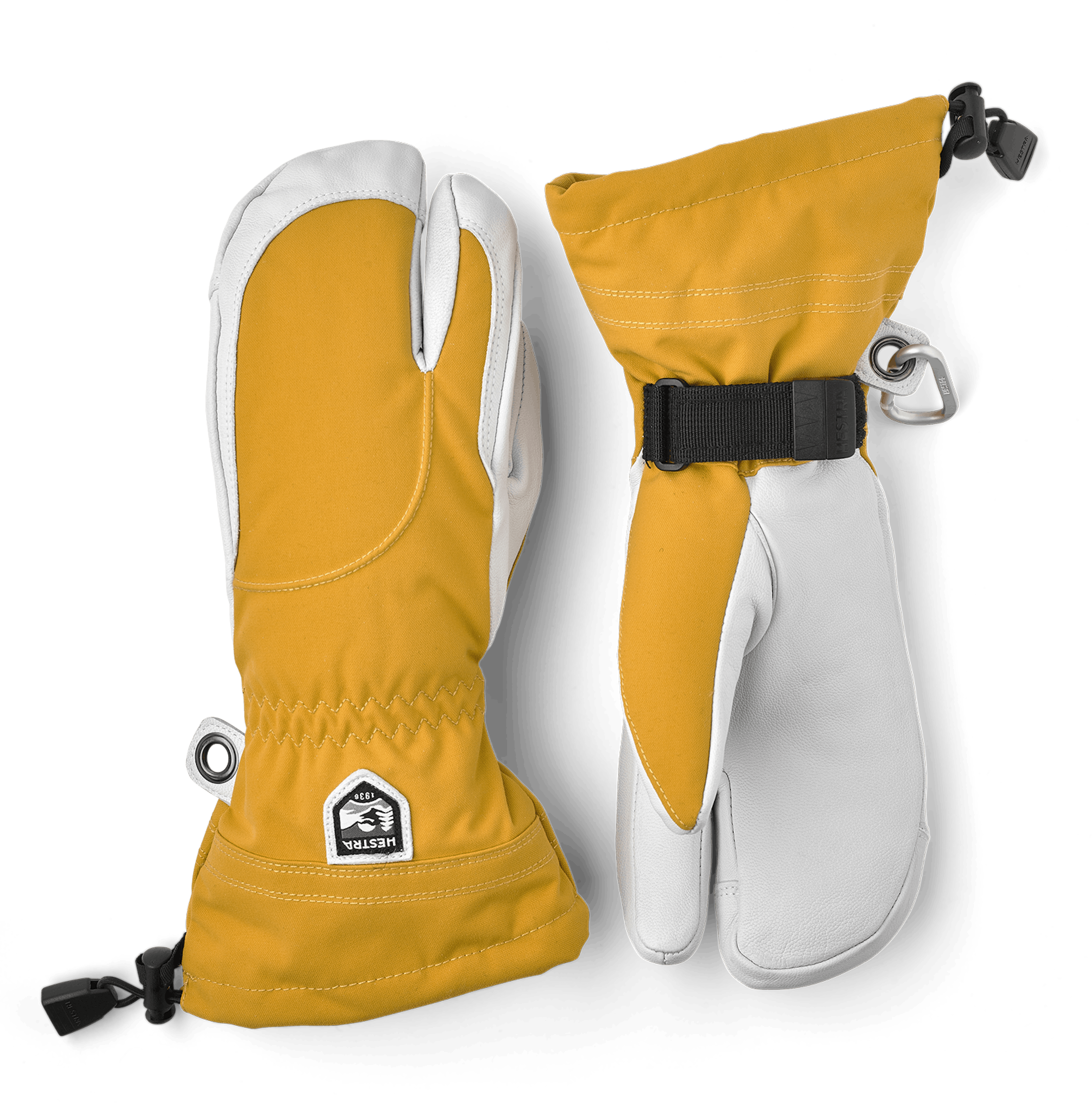 Heli Ski Female 3-finger in the color Mustard & off-white (1 of 6)
