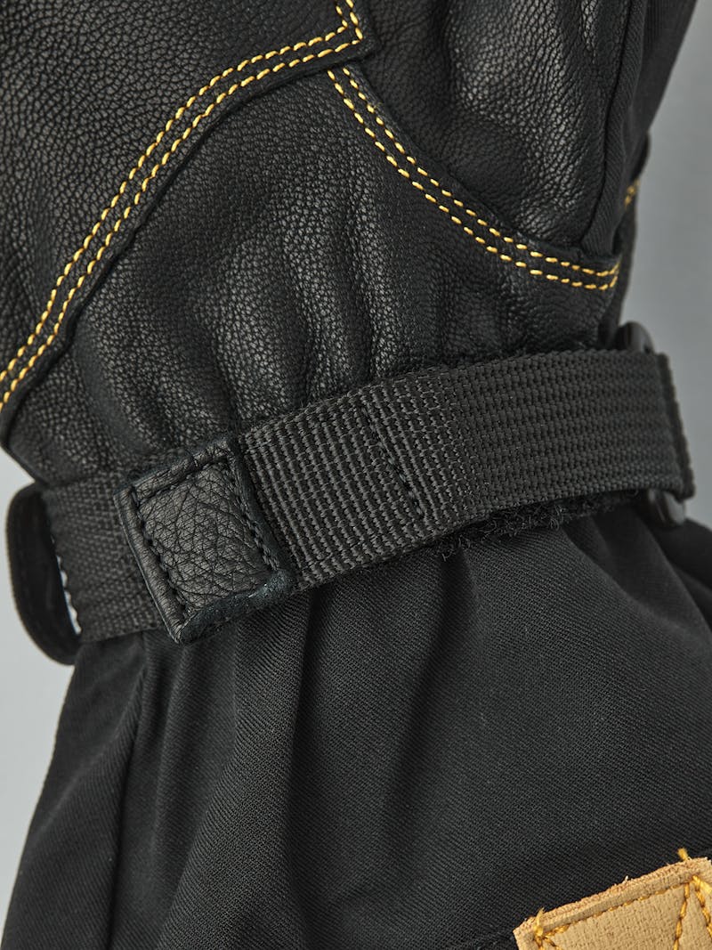 Black ski glove with light brown synthetic suede reinforcement
 (4 of 8)