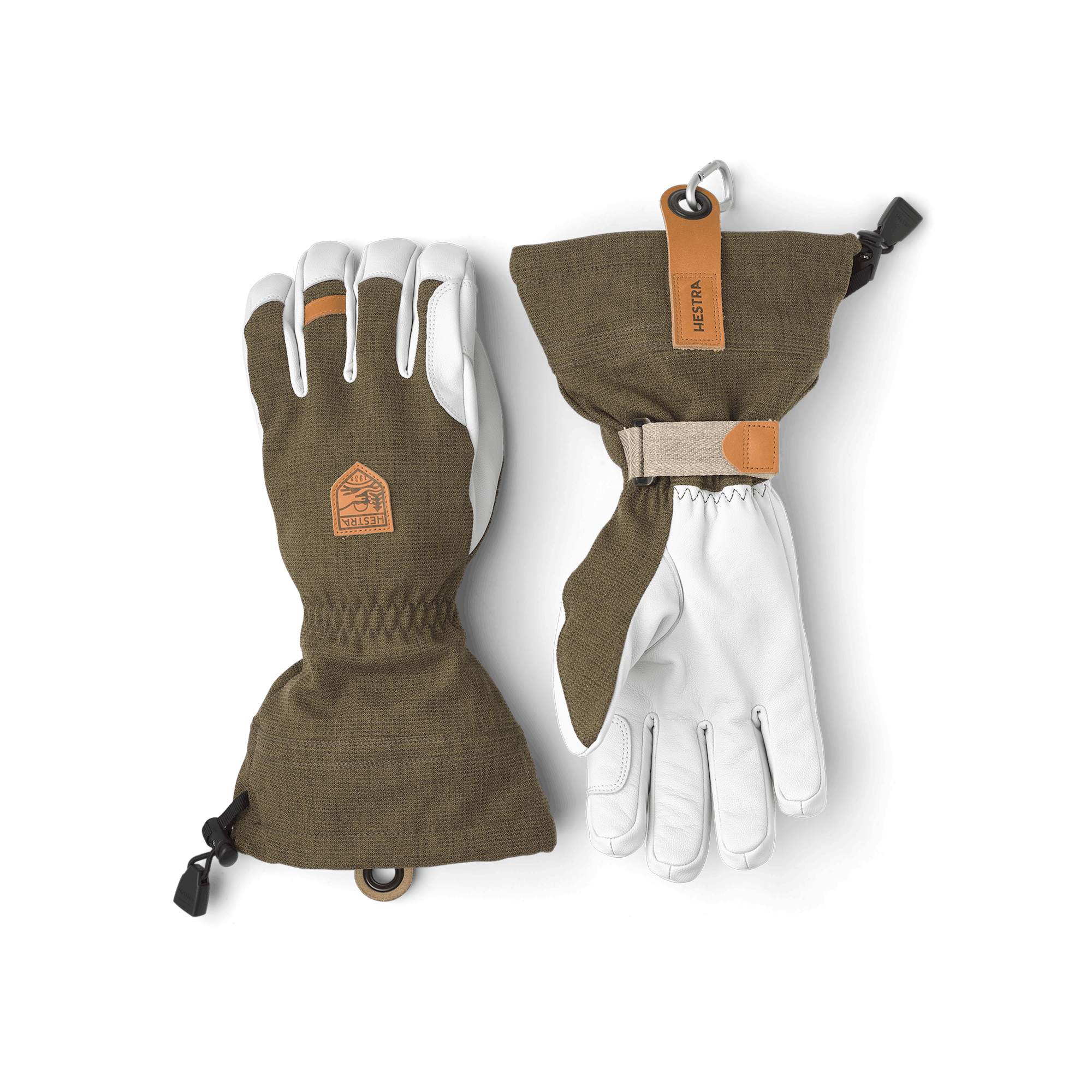 Moss green ski glove with white goat leather palm
(1 of 8)