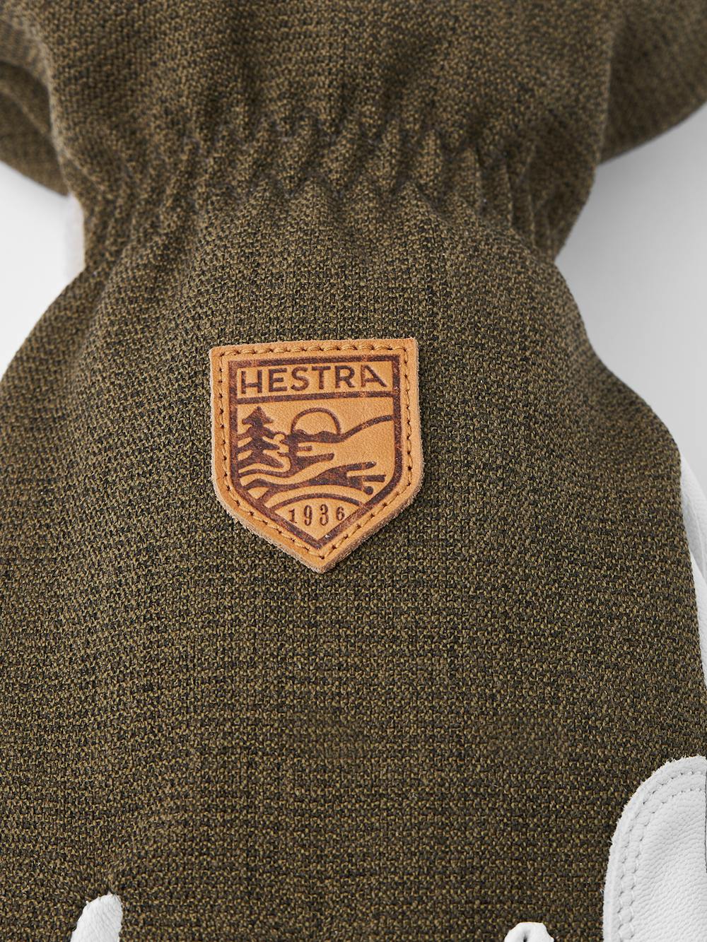 Moss green ski glove with white goat leather palm
 (5 of 8)