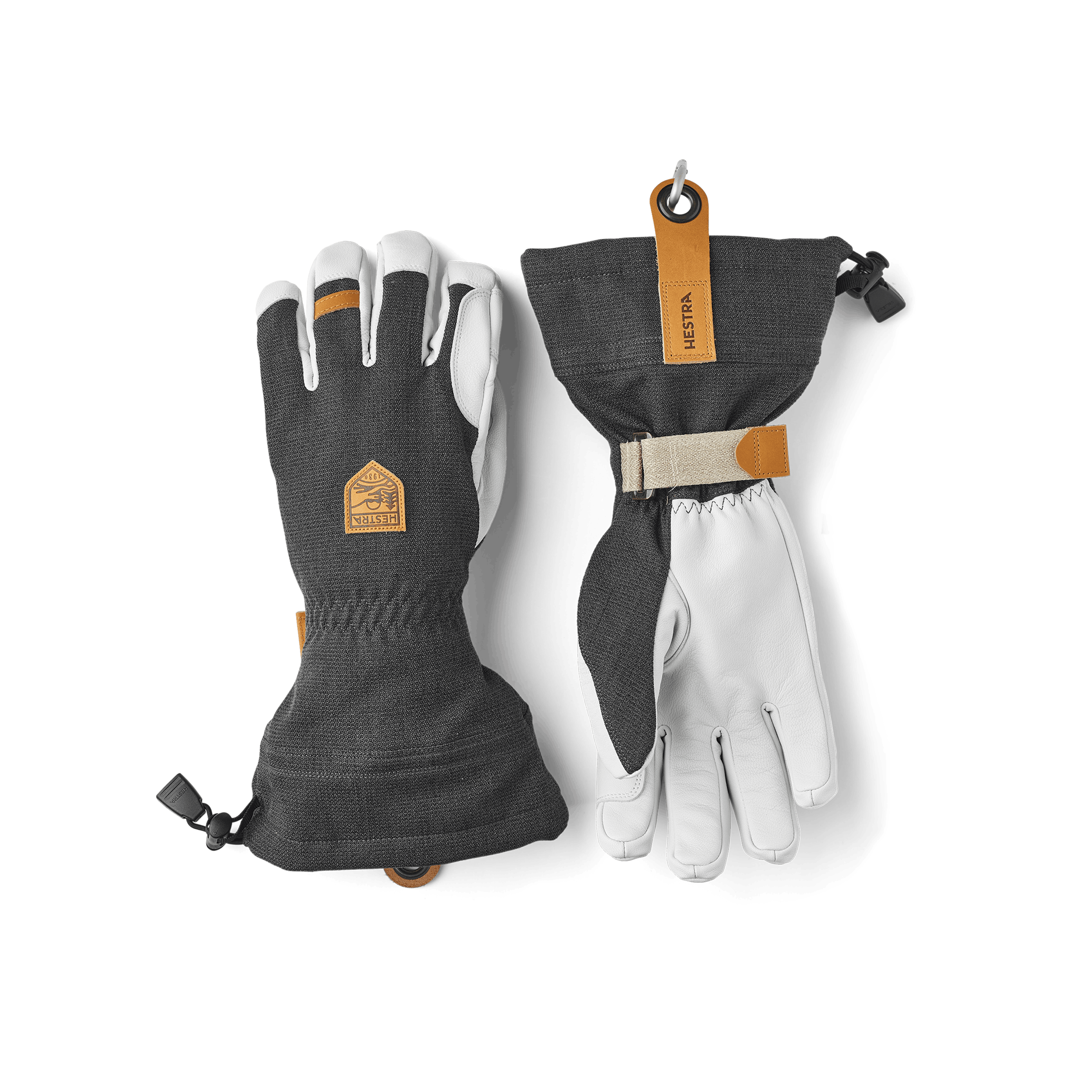 Dark gray ski glove with white goat leather palm
 (1 of 11)