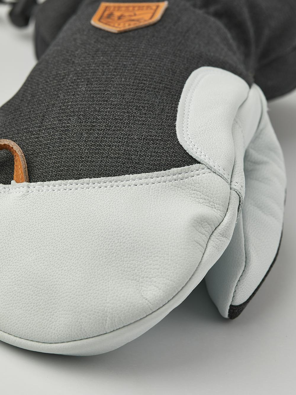 Dark gray mitten with white goat leather palm
 (4 of 6)