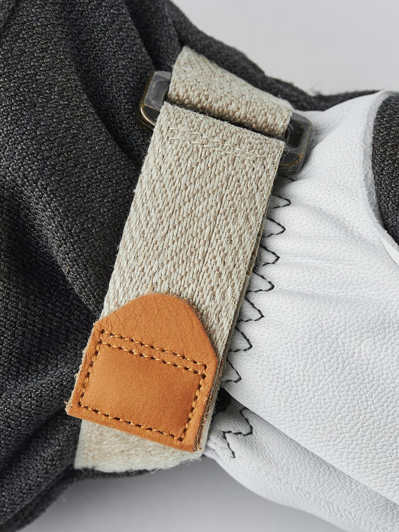 Dark gray mitten with white goat leather palm
 (6 of 6)