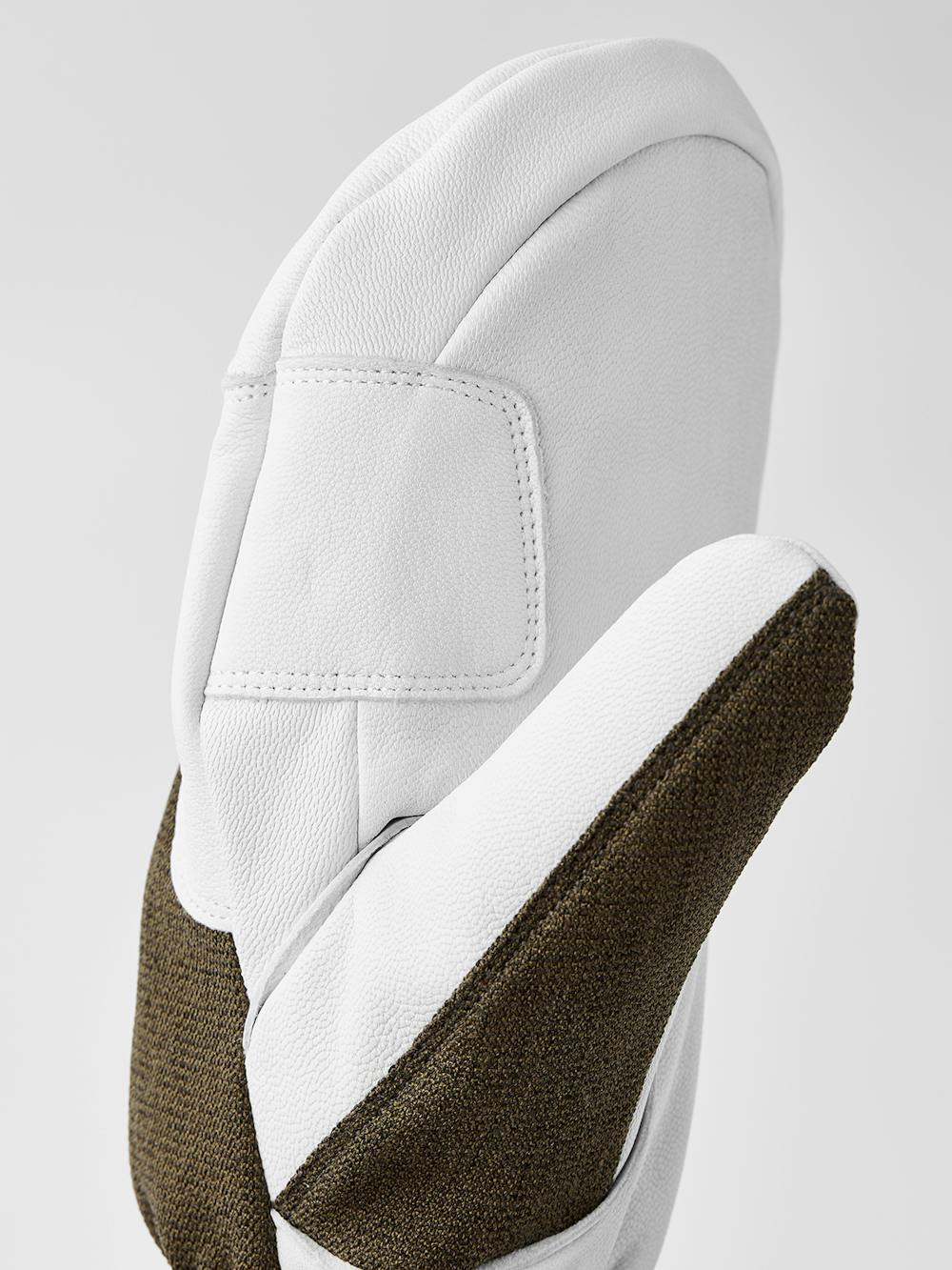 Moss green mitten with white goat leather palm
 (3 of 9)