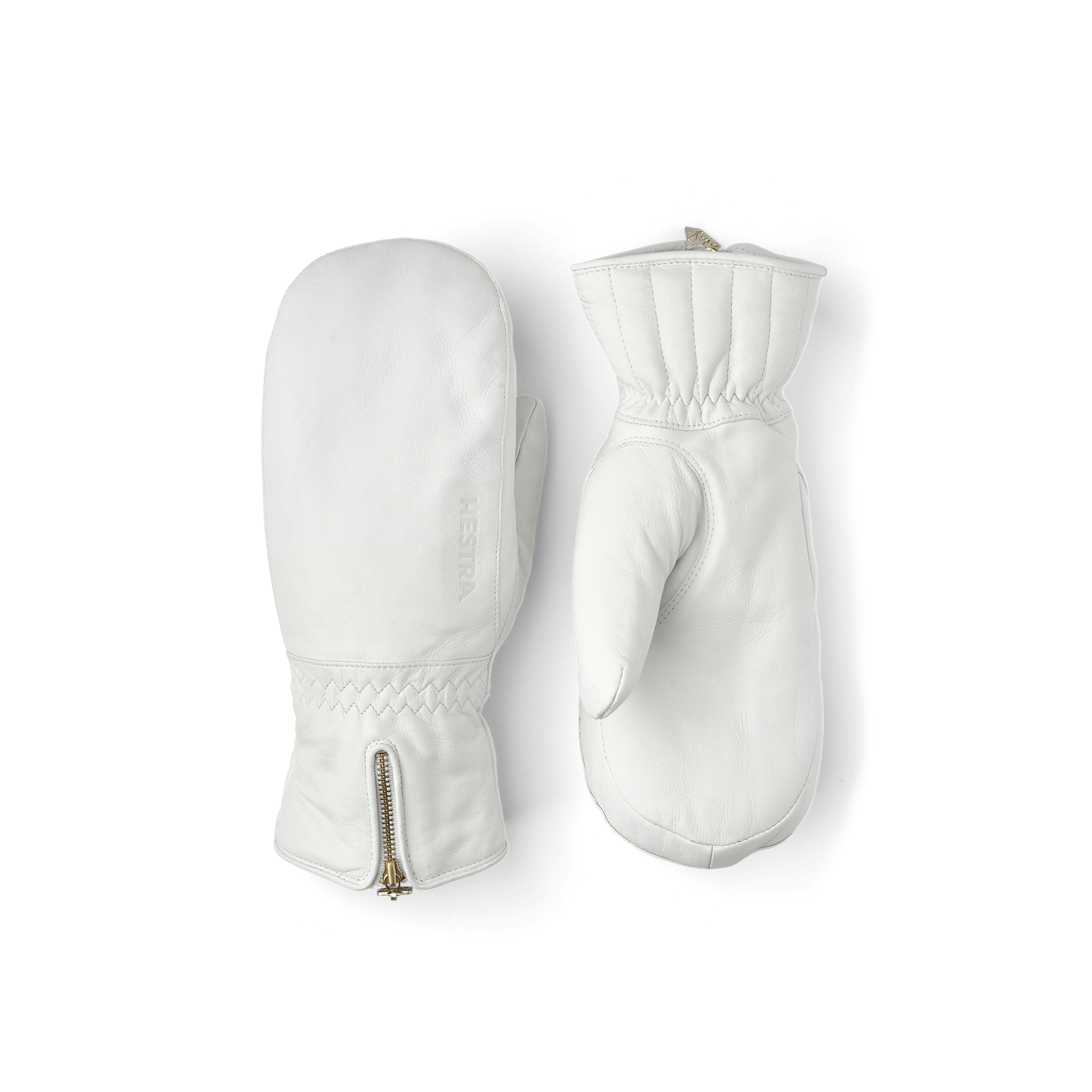 Leather Swisswool Classic Mitt in the color White (1 of 4)