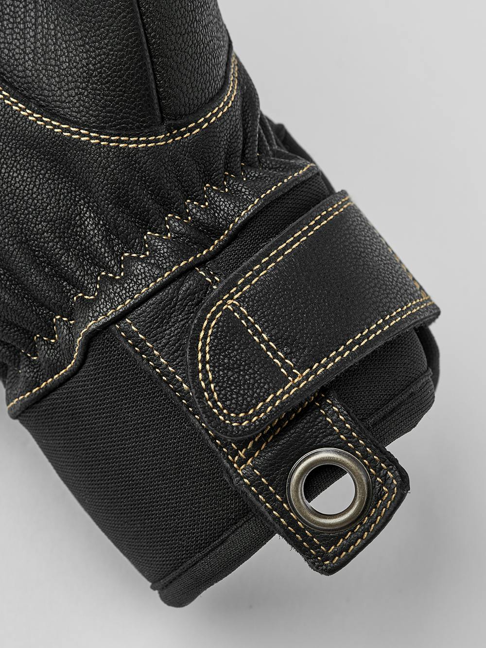 Schwarzer Skihandschuh aus Ziegenleder und Rindsleder
 (5 oder 7)