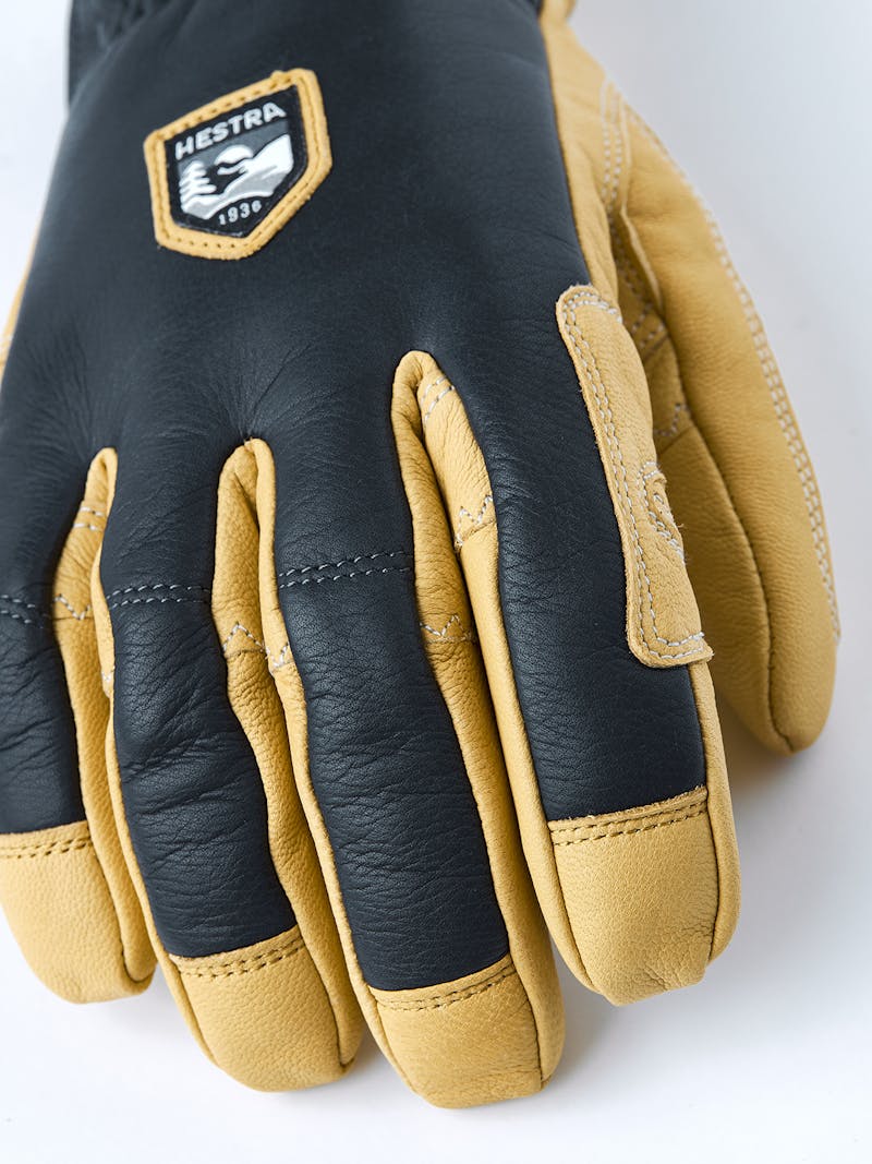 Gray cow hide ski glove with light brown goat leather palm
 (2 of 7)