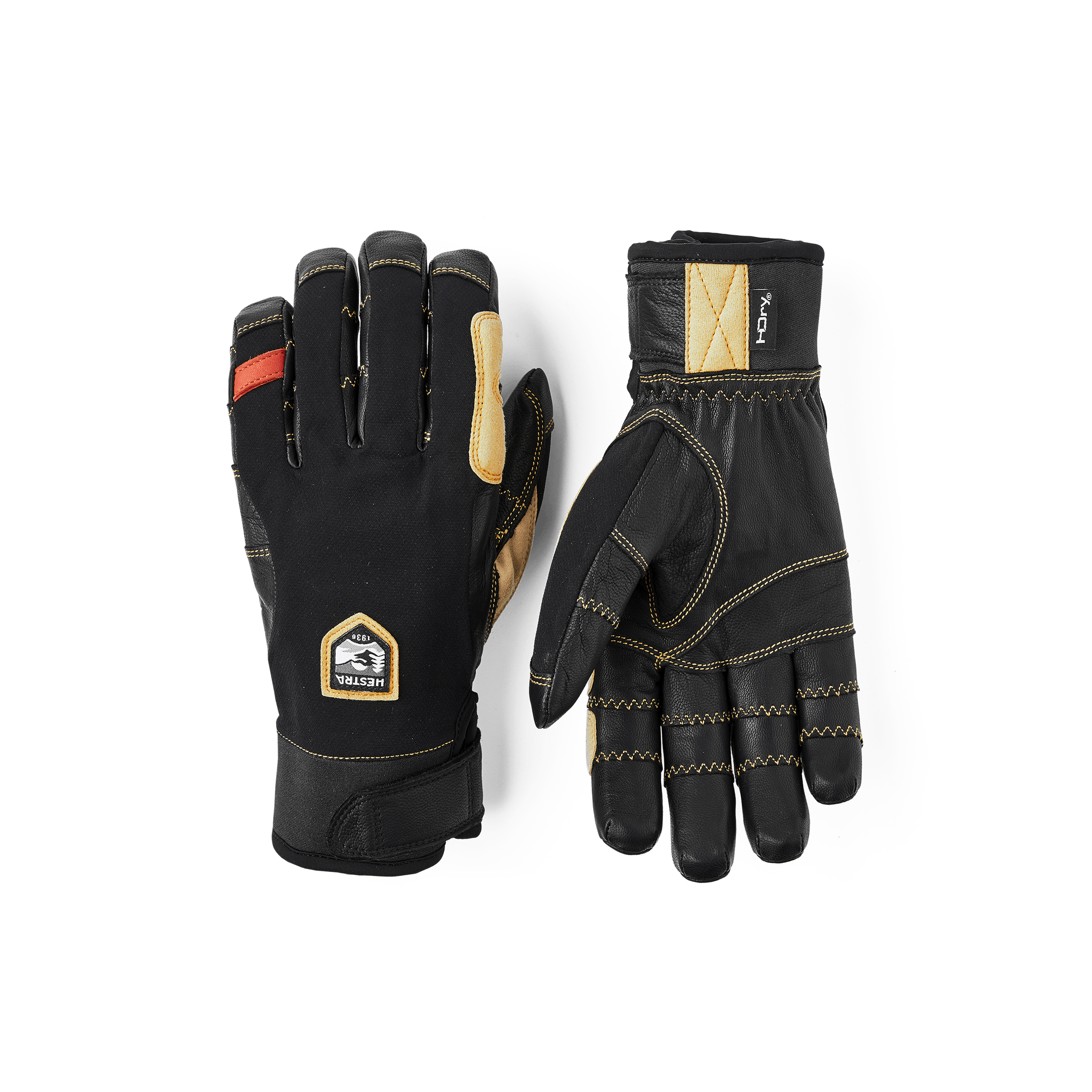 Black goat leather glove with black fabric back
 (1 of 11)