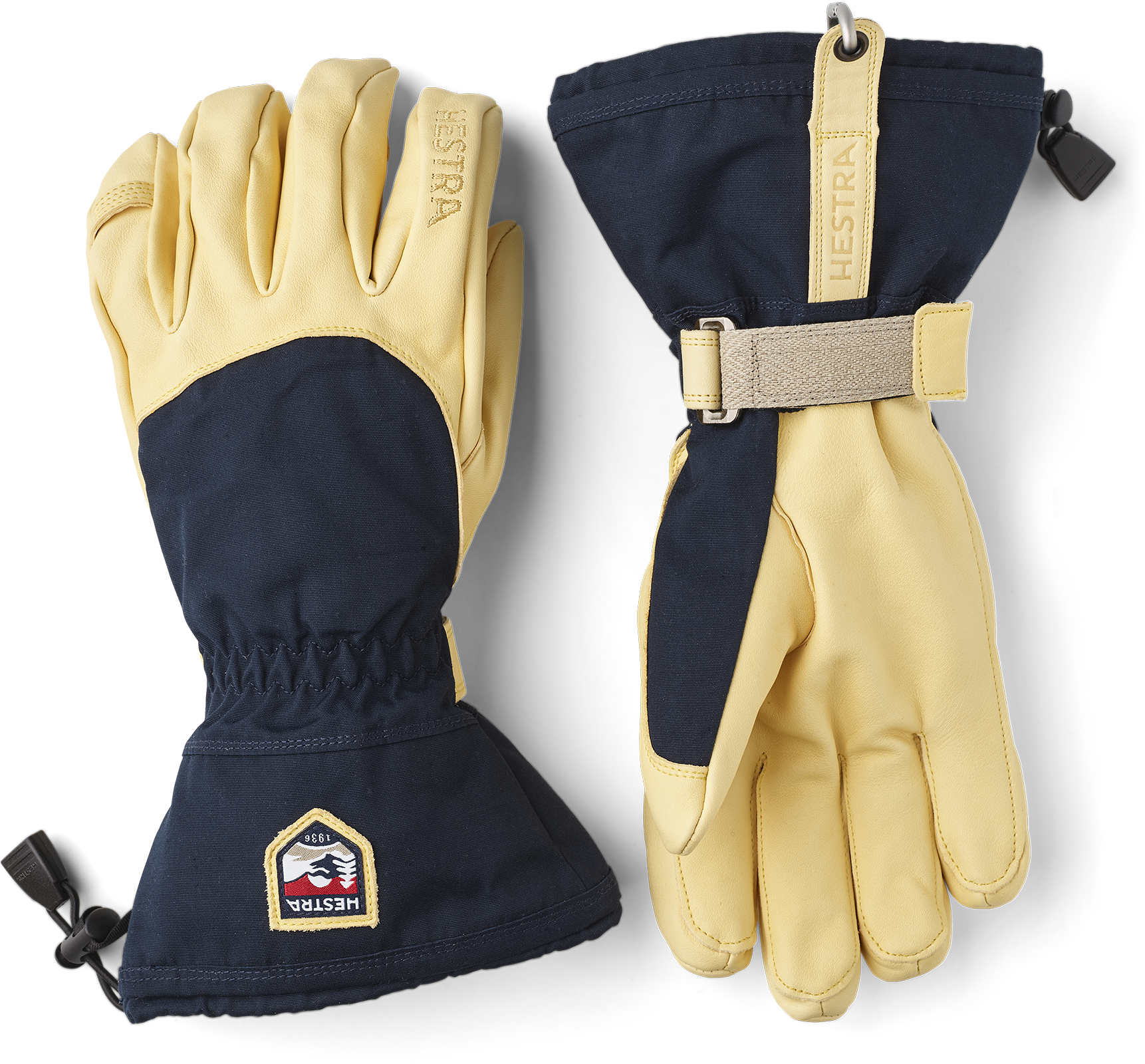 Hestra Winter Ski Gloves Narvik Wool Terry Removal Liner Leather Mitten 