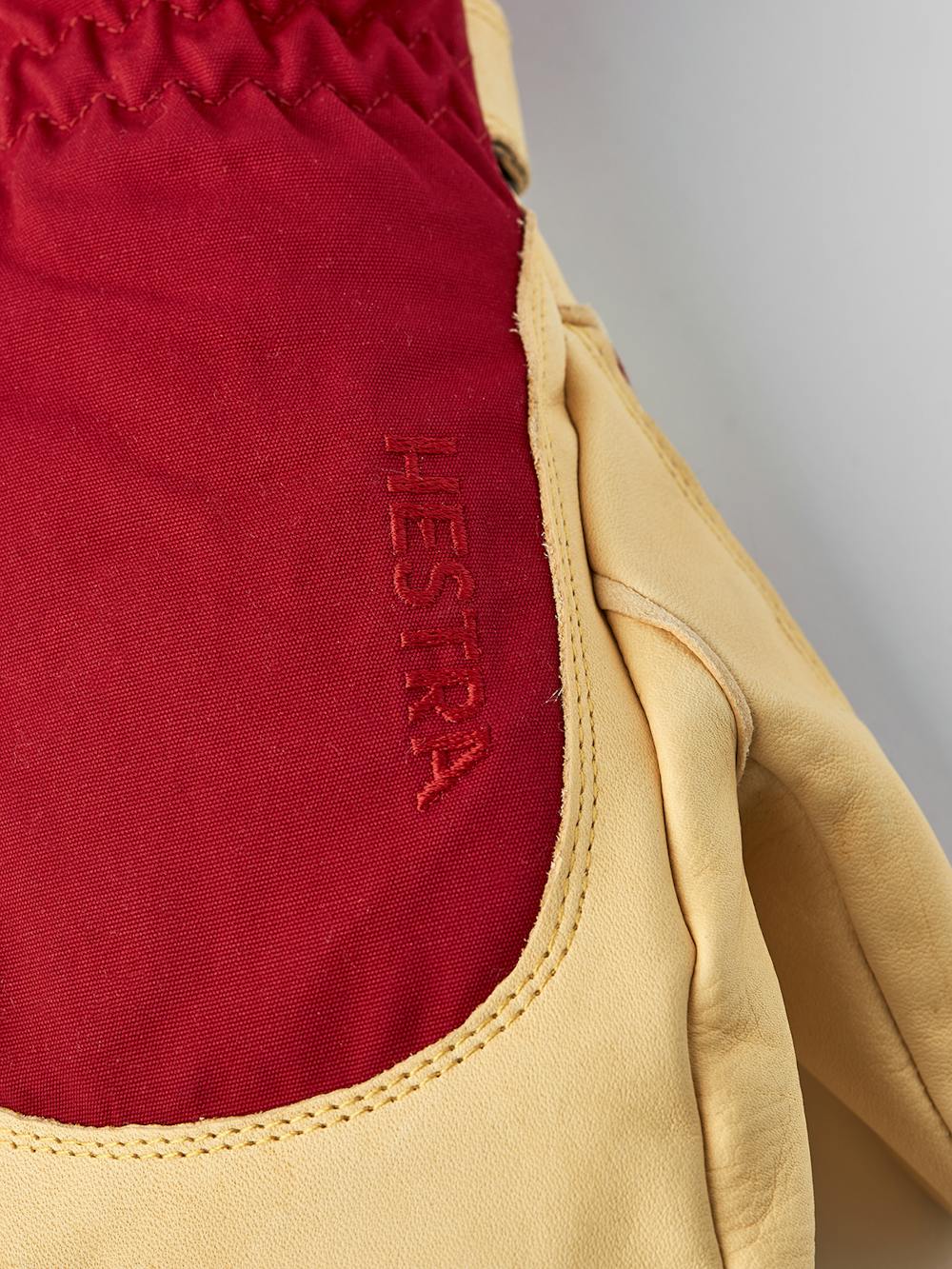 Red mitten with yellow cow hide palm
 (3 of 7)