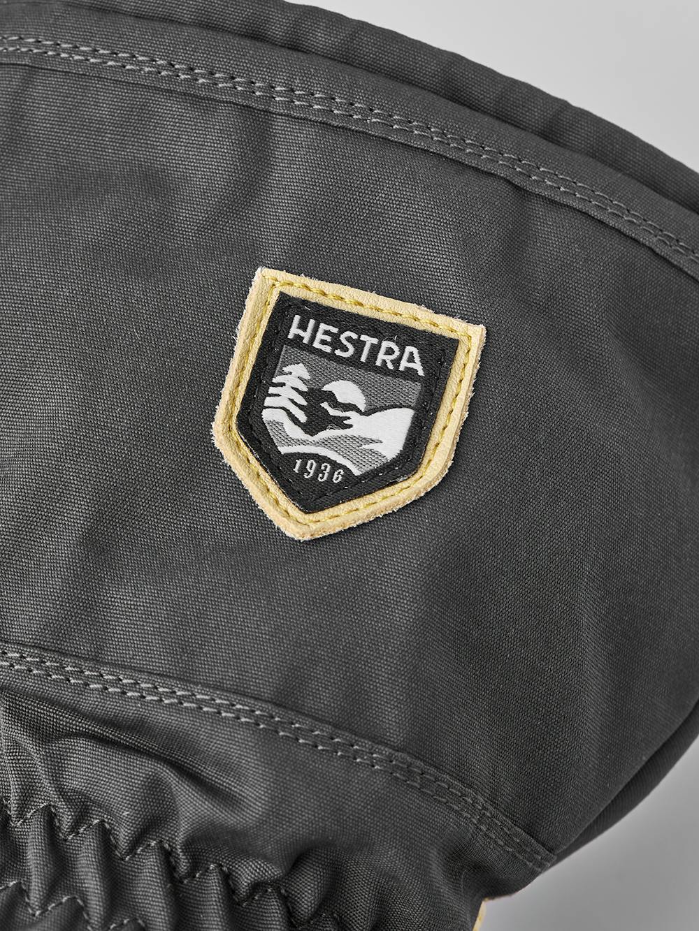 Gray mitten with yellow cow hide palm
 (5 of 6)