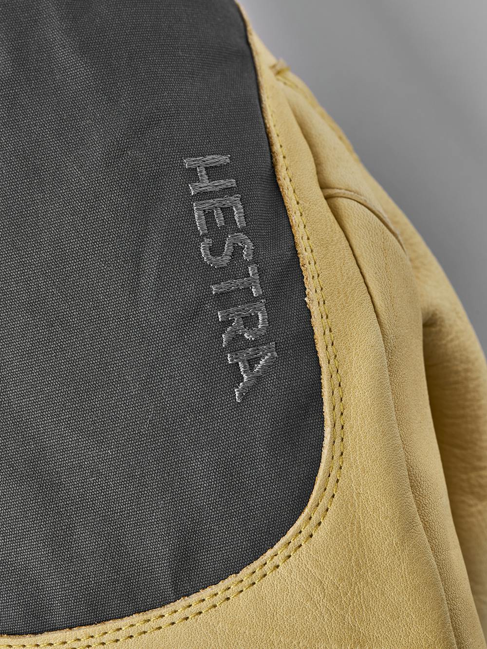 Gray mitten with yellow cow hide palm
(6 of 6)