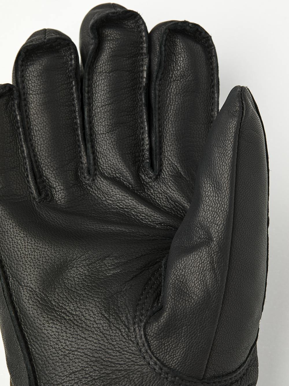 Dunkelgrüner Handschuh mit schwarzem Ziegenleder an der Innenhand
 (3 oder 4)