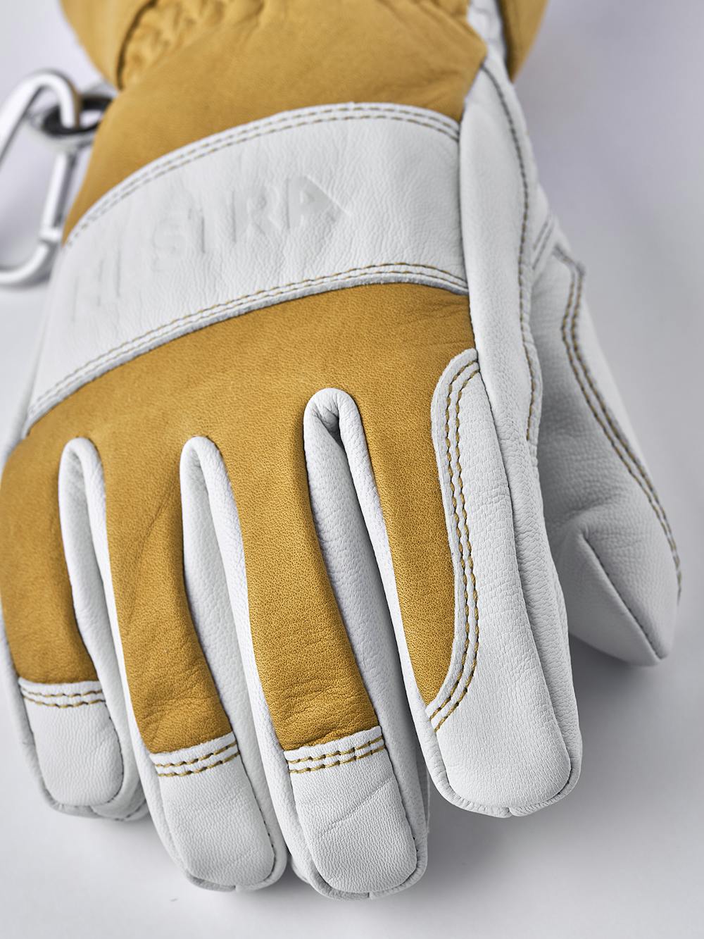 Yellow cow hide outdoor glove with white goat leather palm (3 of 13)