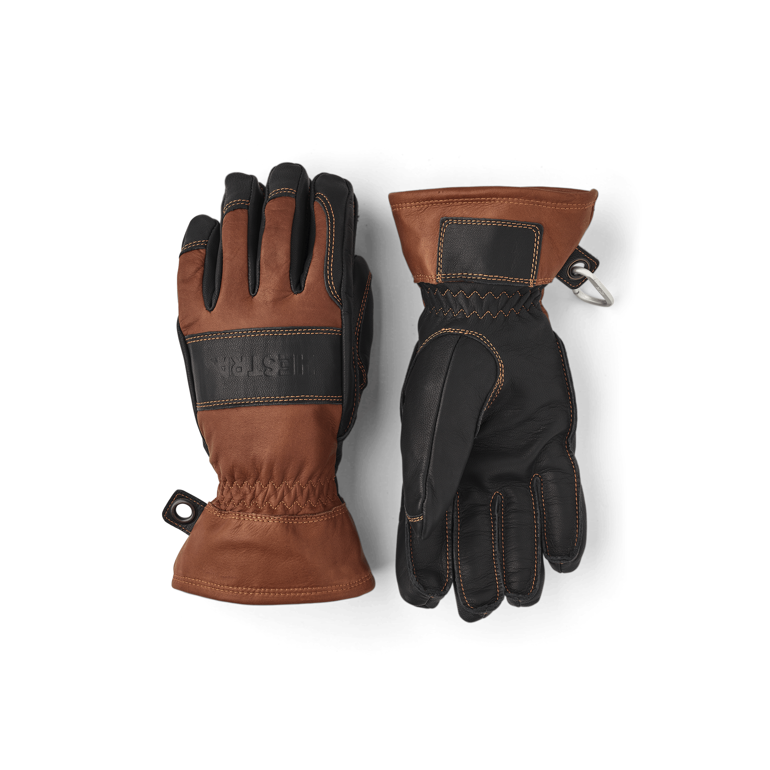 Brown cow hide outdoor glove with black goat leather palm  (1 of 10)