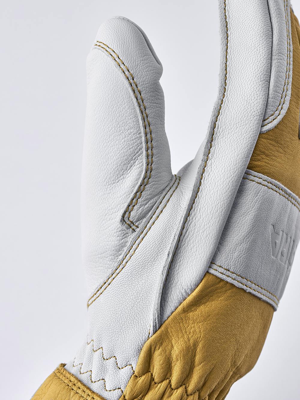 Yellow cow hide outdoor glove with white goat leather palm  (4 of 13)