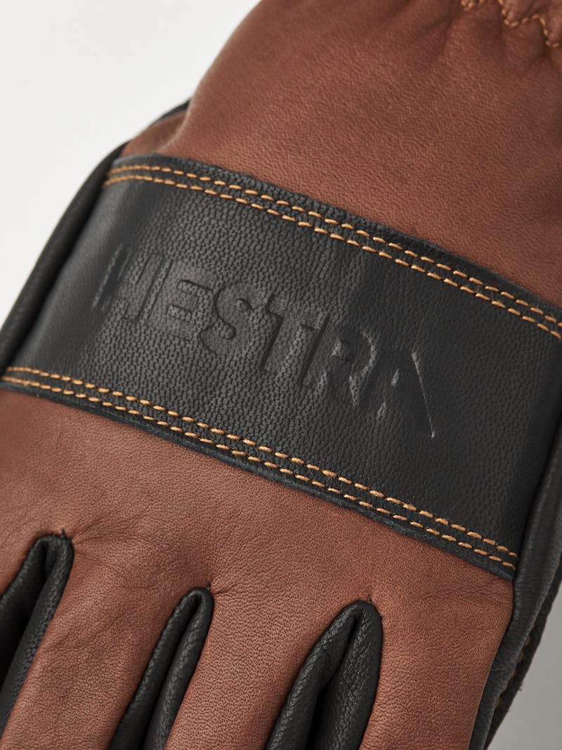 Brown cow hide outdoor glove with black goat leather palm  (3 of 10)