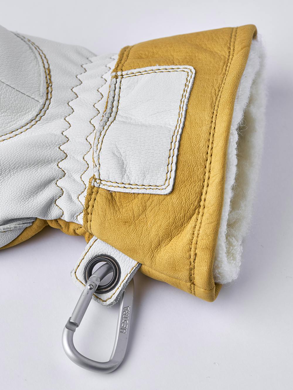 Yellow cow hide outdoor glove with white goat leather palm  (7 of 13)