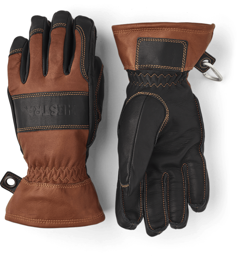 Brown cow hide outdoor glove with black goat leather palm  (1 of 10)