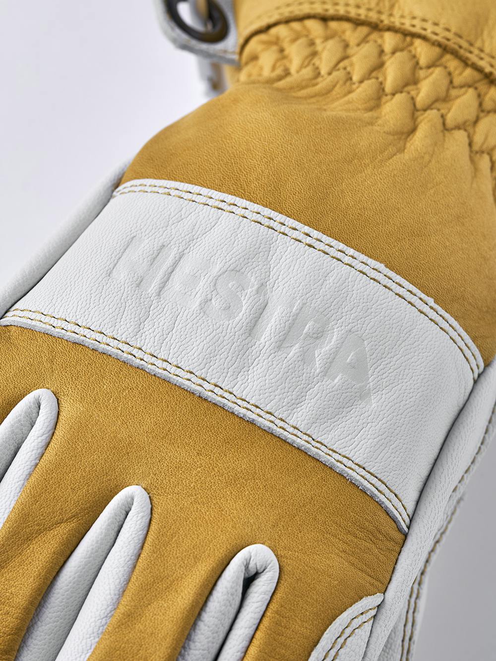 Yellow cow hide outdoor glove with white goat leather palm  (6 of 13)