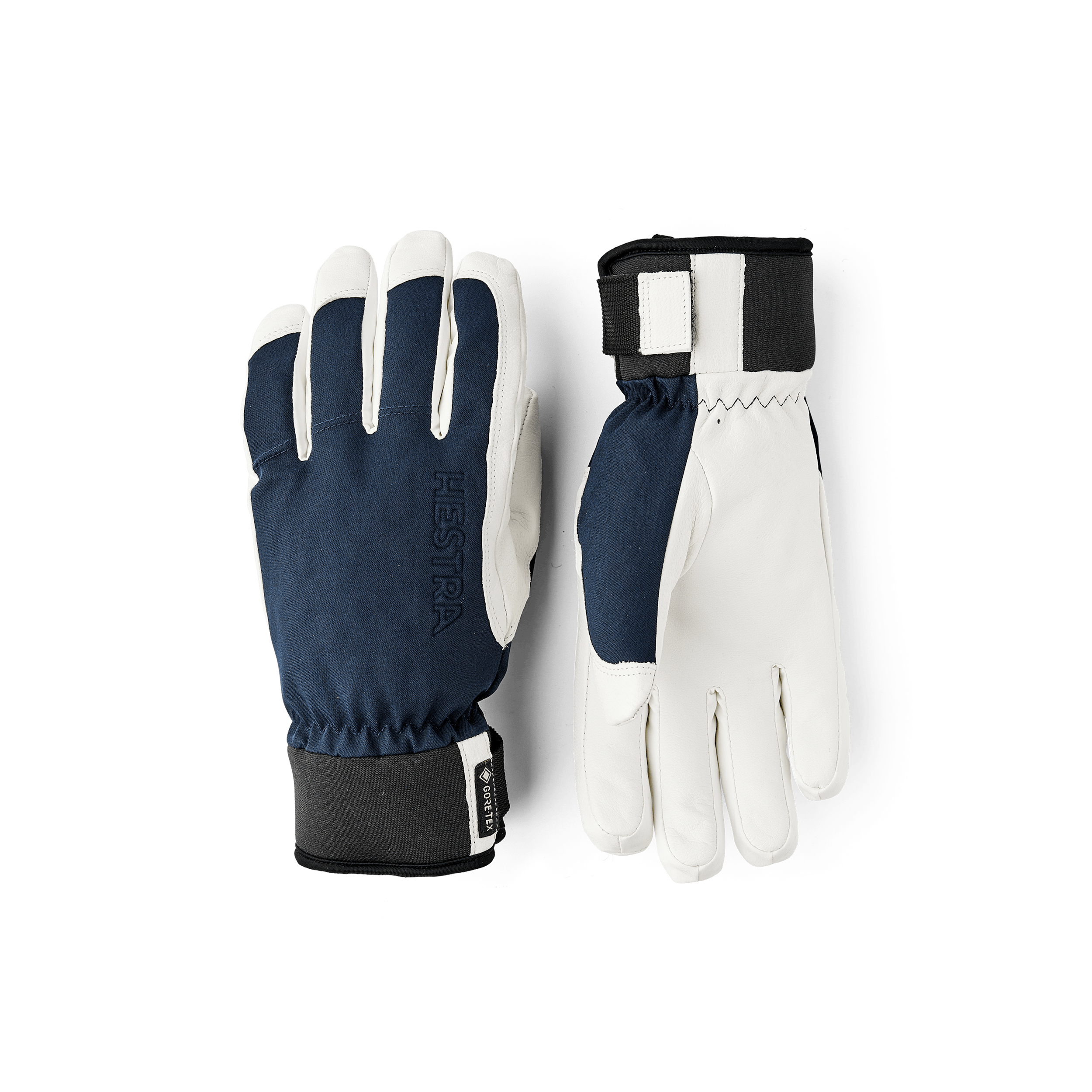 Dark blue ski glove with white goat leather palm (1 of 5)