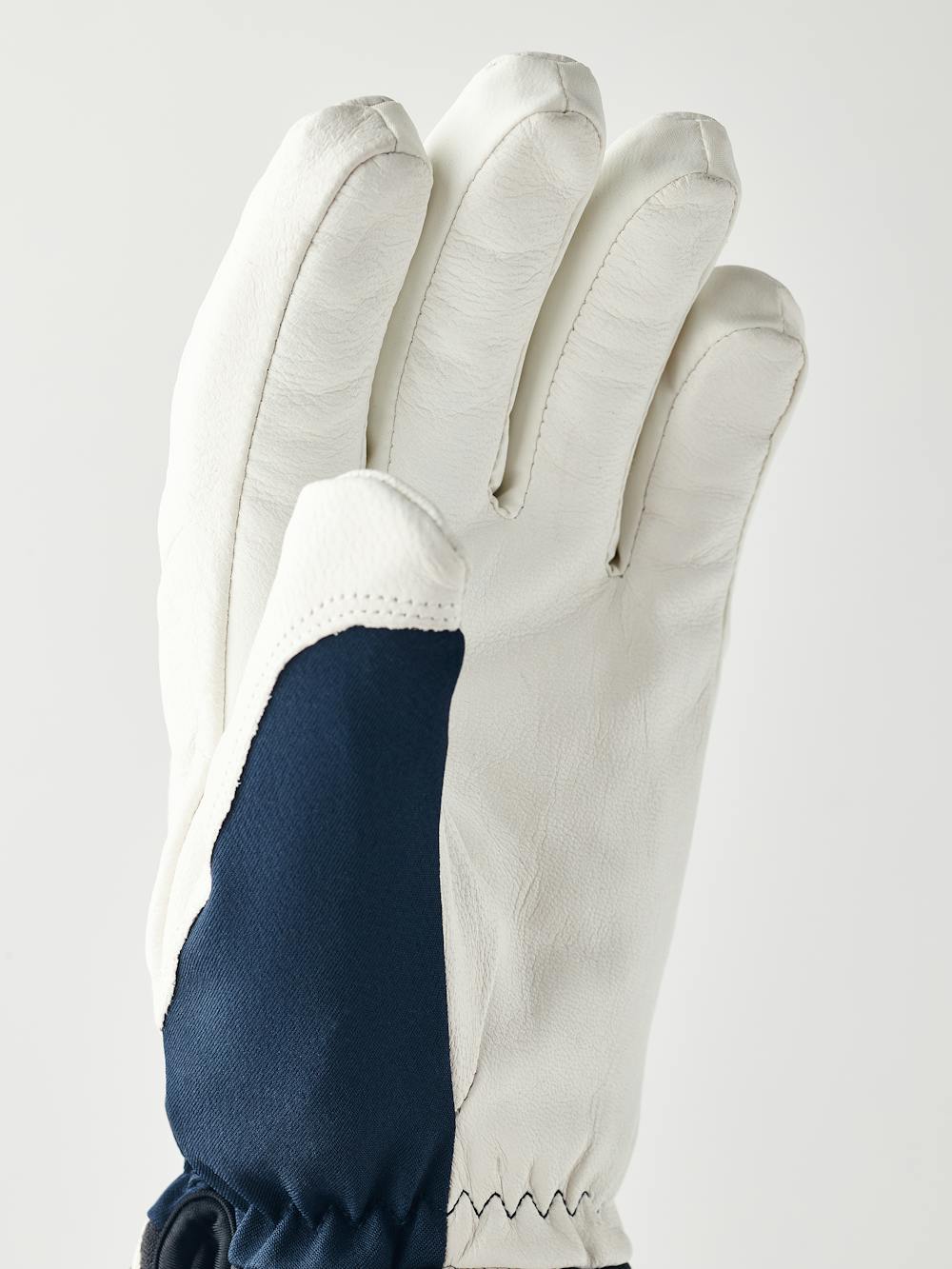 Dark blue ski glove with white goat leather palm (2 of 5)