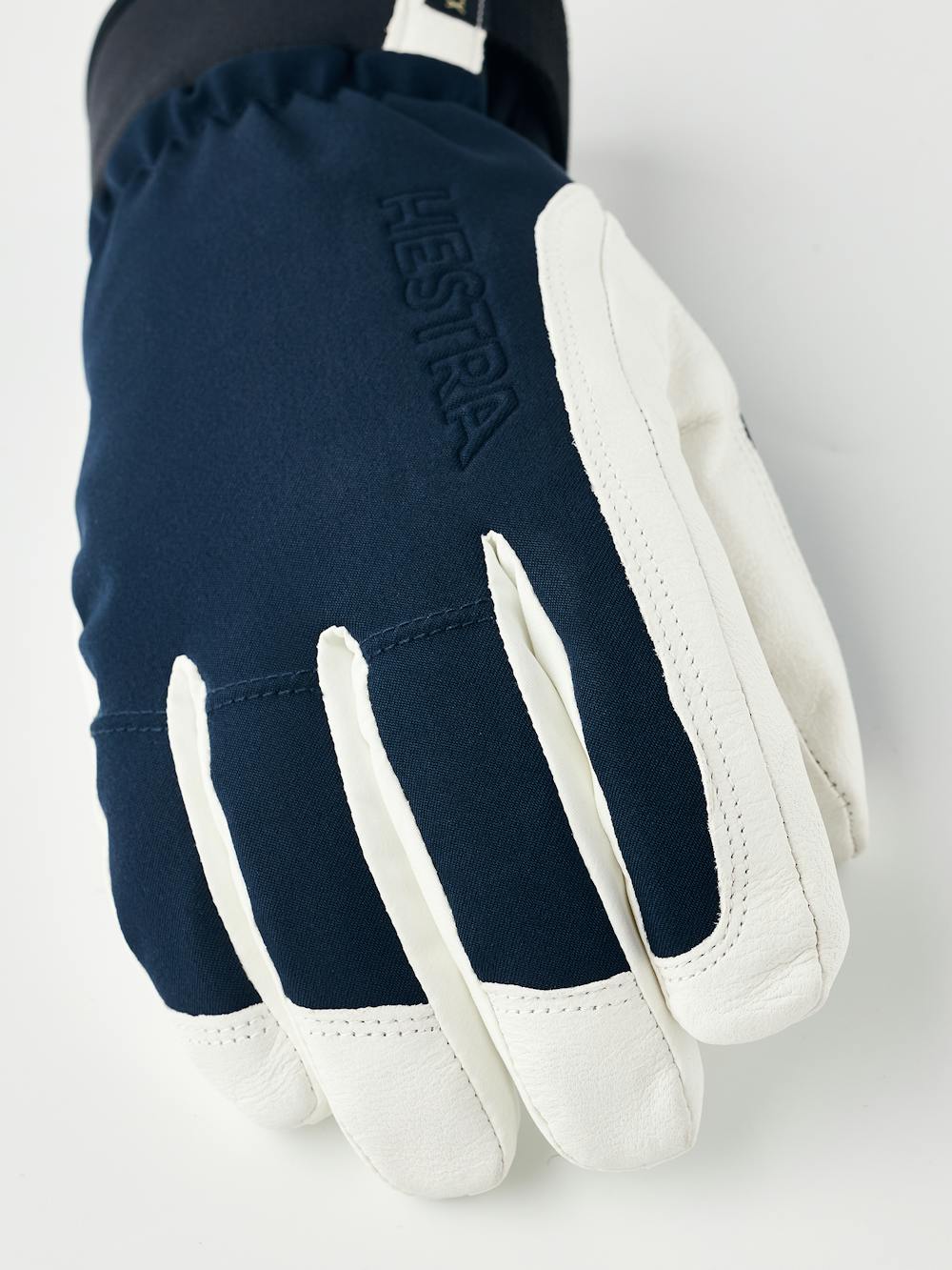 Dark blue ski glove with white goat leather palm (3 of 5)