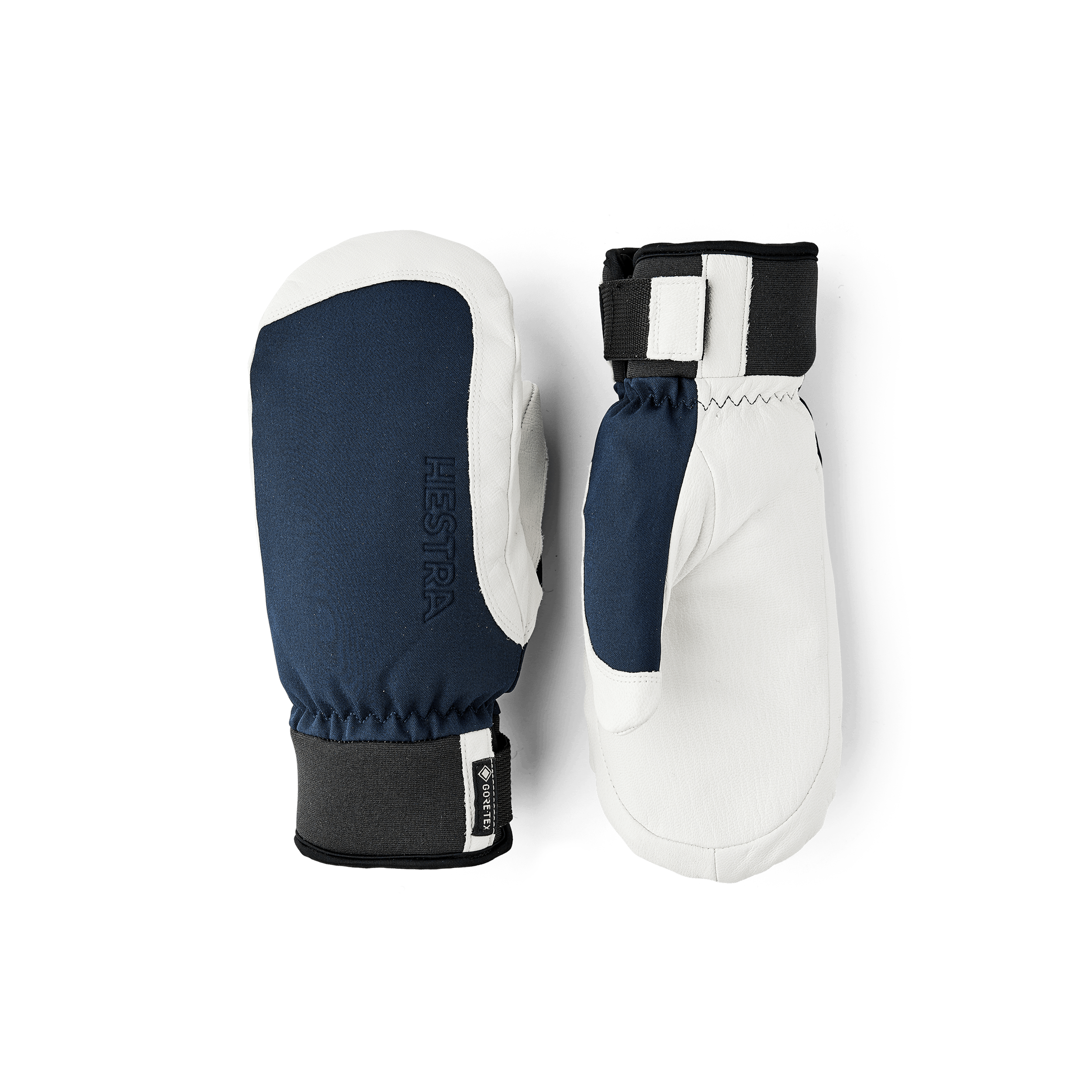 Dark blue mitten with white goat leather palm (1 of 5)