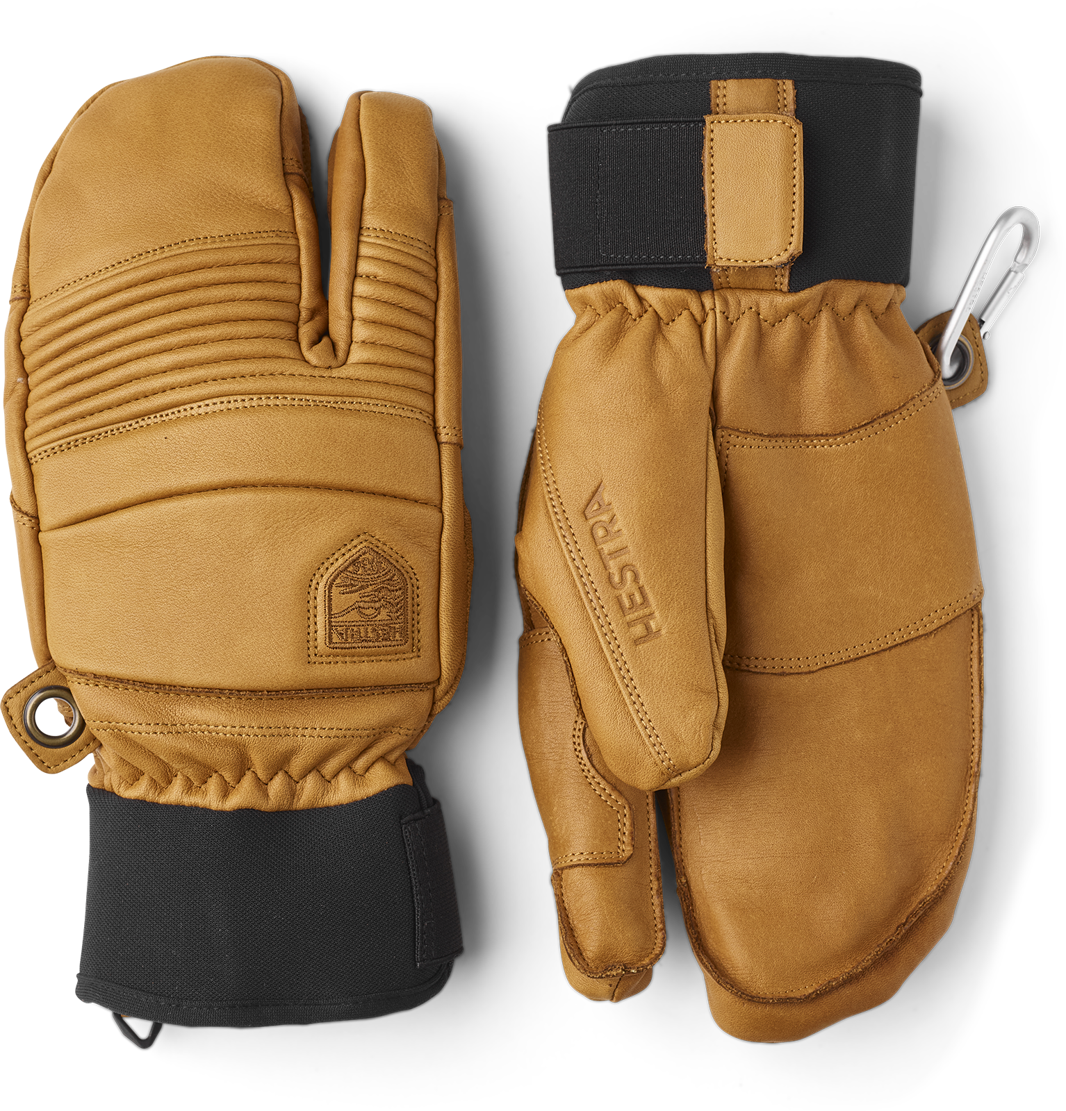 Short Freeride 3-Finger Snow Glove with Superior Grip for Skiing Snowboarding and Mountaineering Hestra Leather Fall Line 