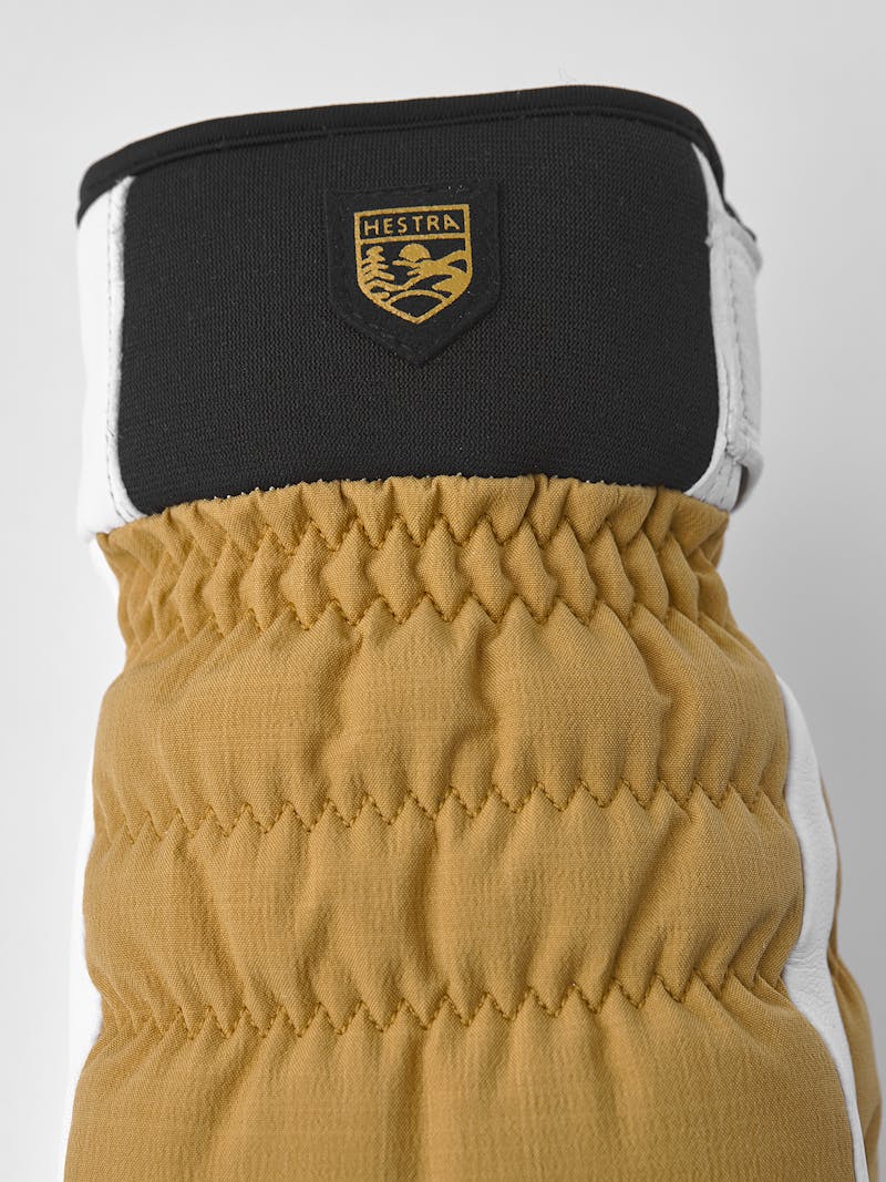 Dark yellow ski glove with white hairsheep palm
 (4 of 8)