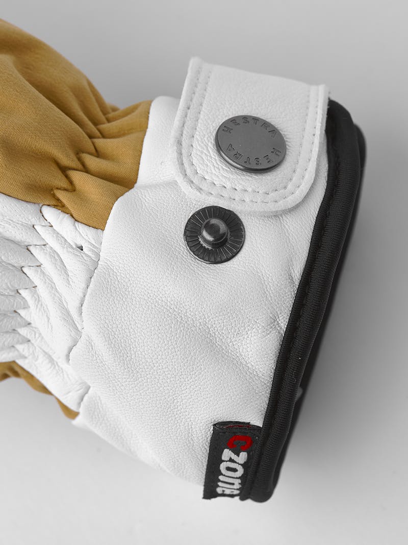 Dark yellow ski glove with white hairsheep palm
 (5 of 8)