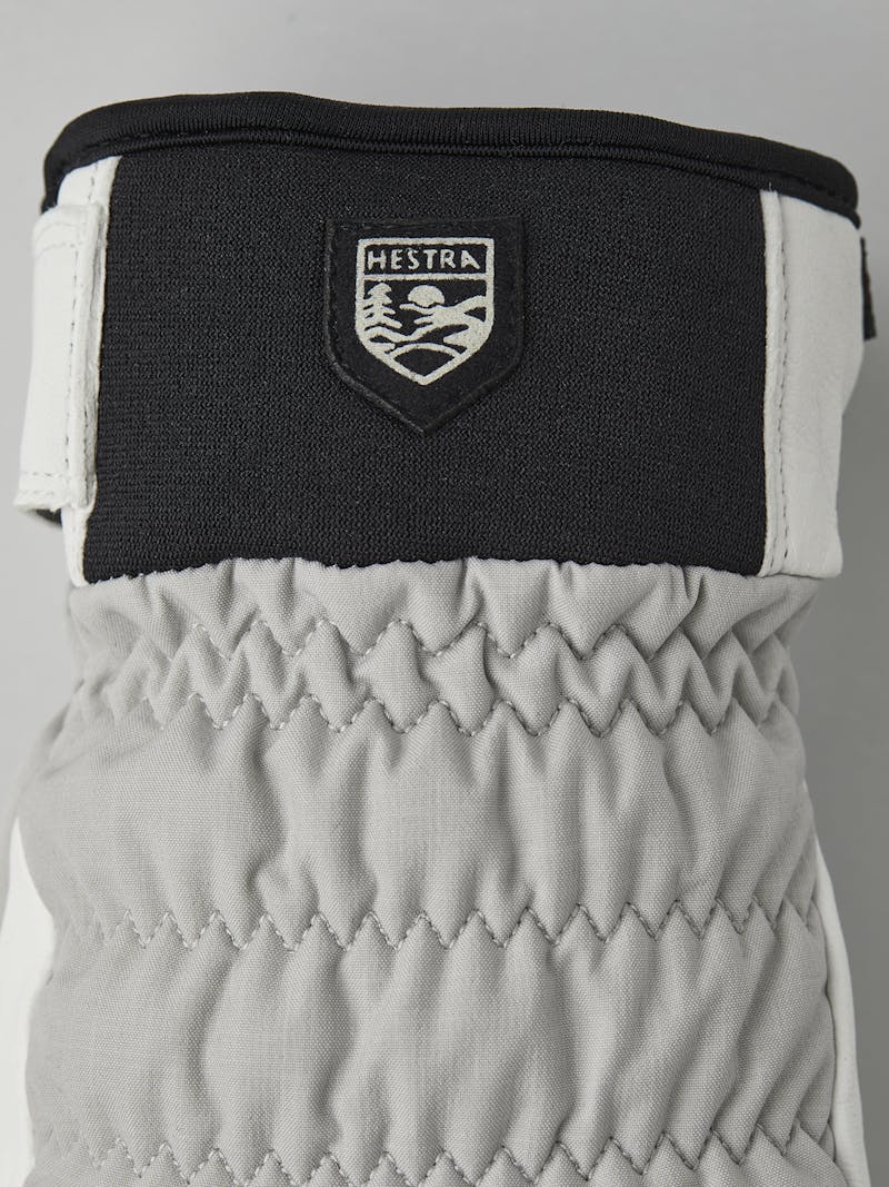 Light gray ski glove with white hairsheep palm
 (2 of 6)
