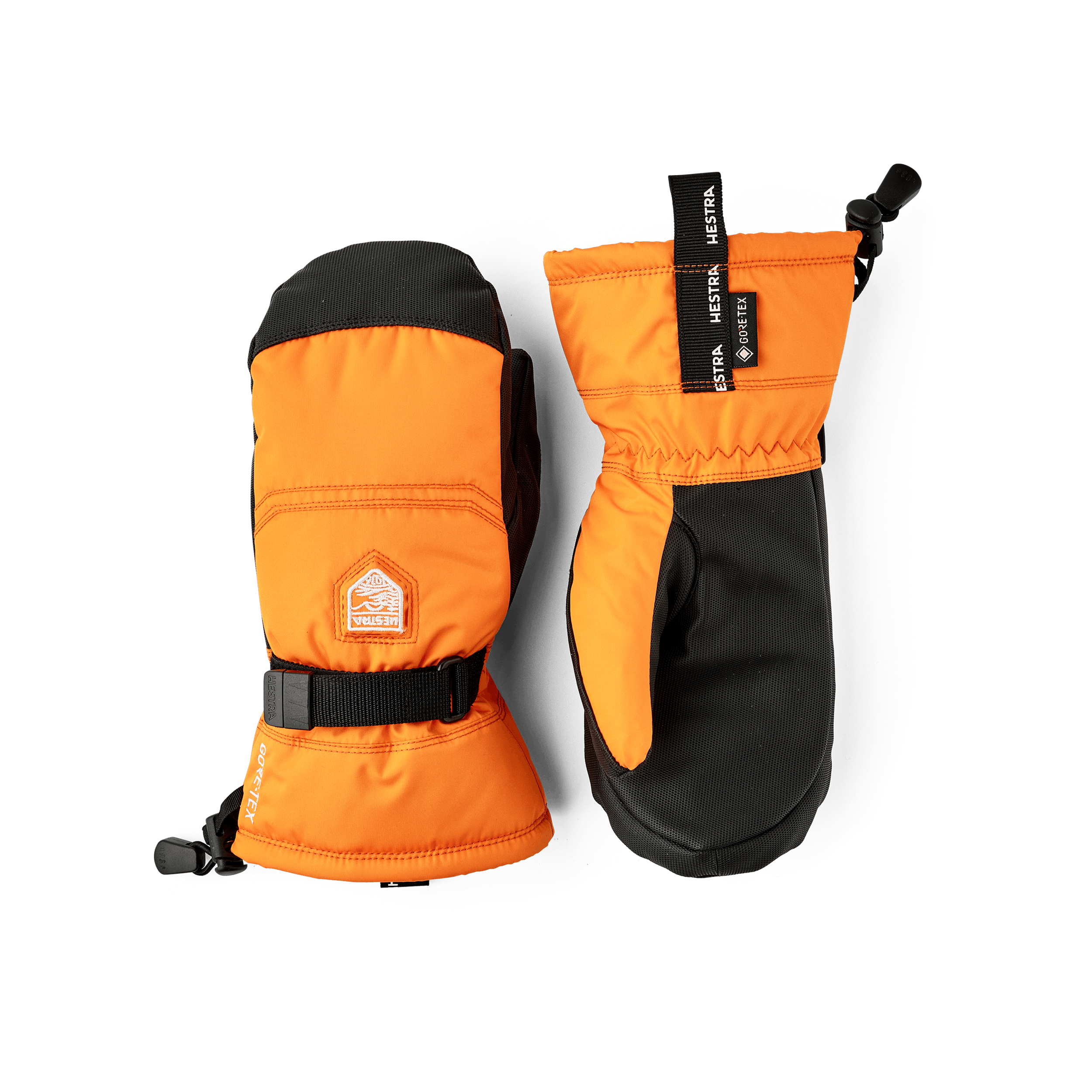 Orange tumhandske i tyg med svart innerhand i syntetmaterial och handledsjustering
 (1 av 6)