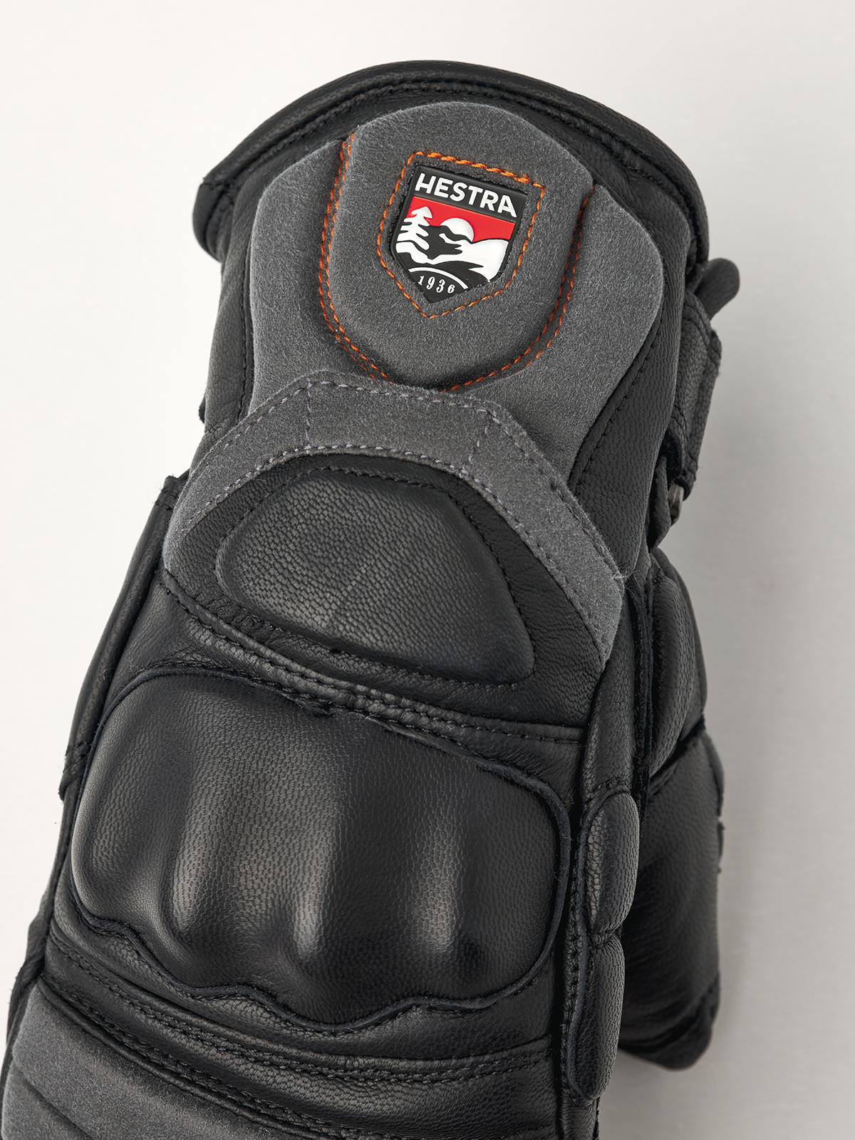 Impact Racing Jr. Mitt - Black & Flame red | Hestra Gloves