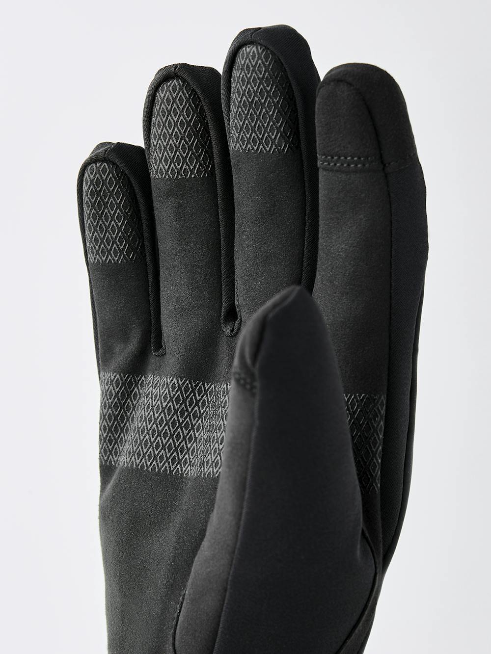 Dark gray fabric outdoor glove with black synthetic suede palm (7 of 8)