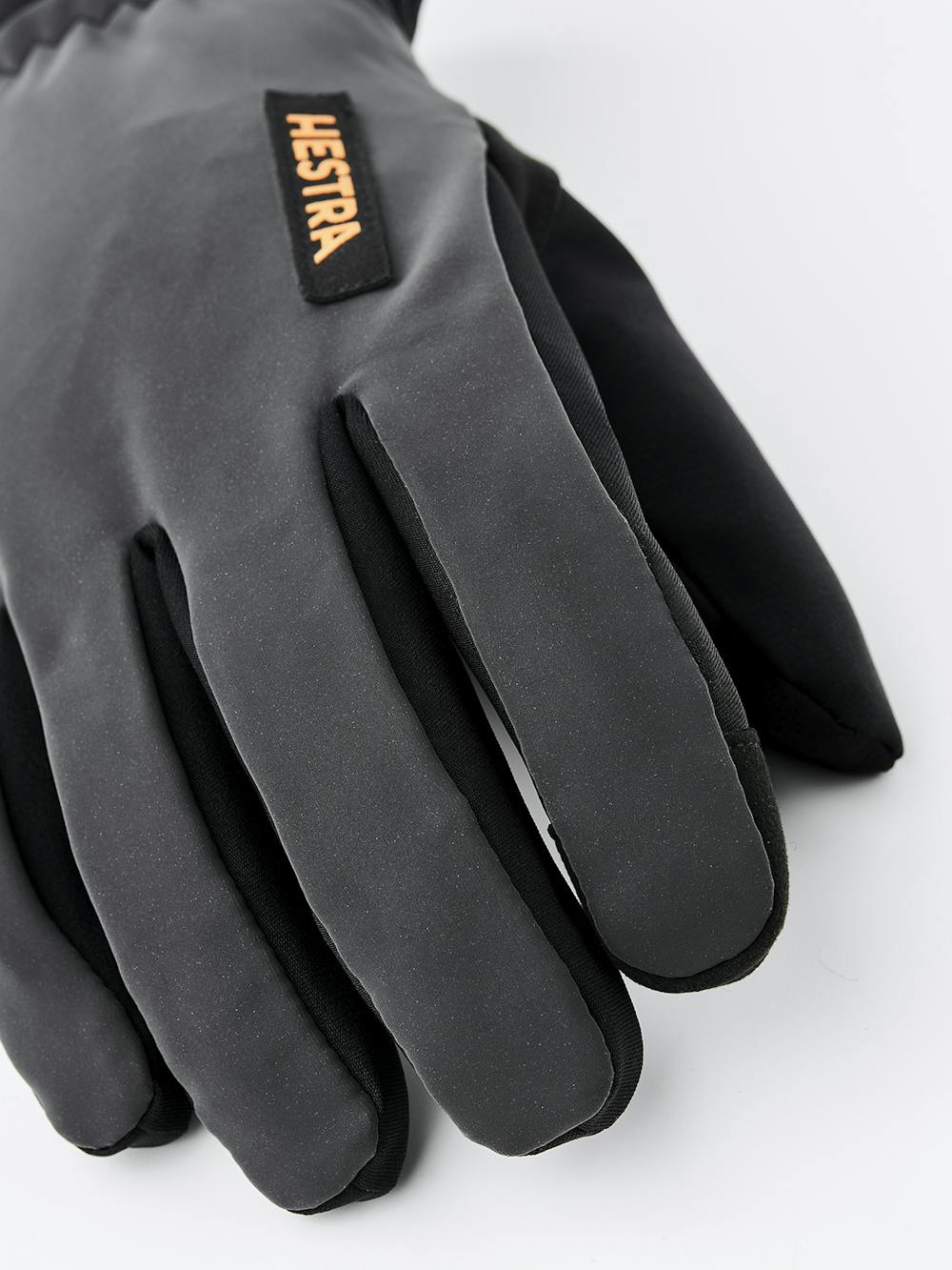 Dark gray fabric outdoor glove with black synthetic suede palm (3 of 8)