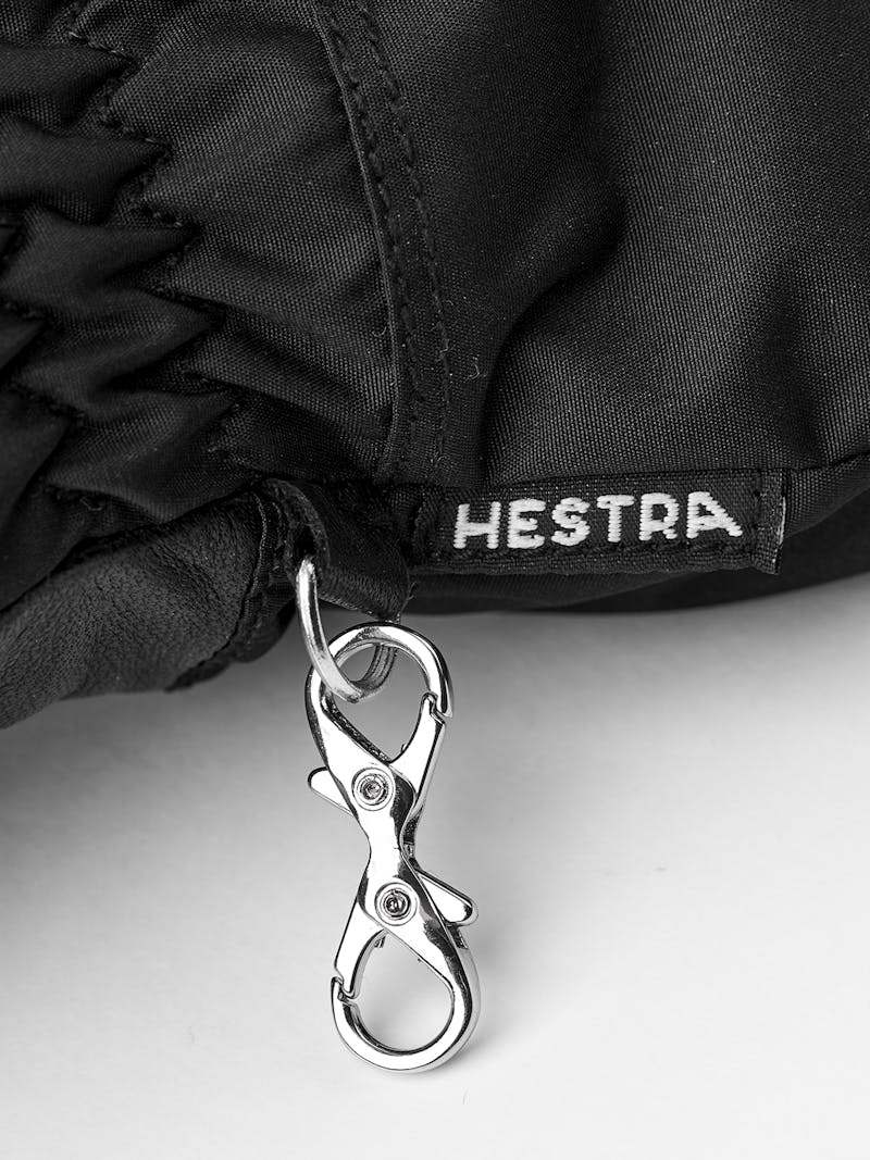 Black fabric and hairsheep ski glove with wrist adjustment  (2 of 5)