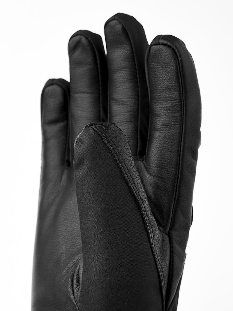 Black fabric and hairsheep ski glove with wrist adjustment  (3 of 5)