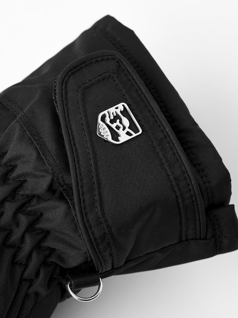 Black fabric and hairsheep mitten with wrist adjustment (4 of 4)