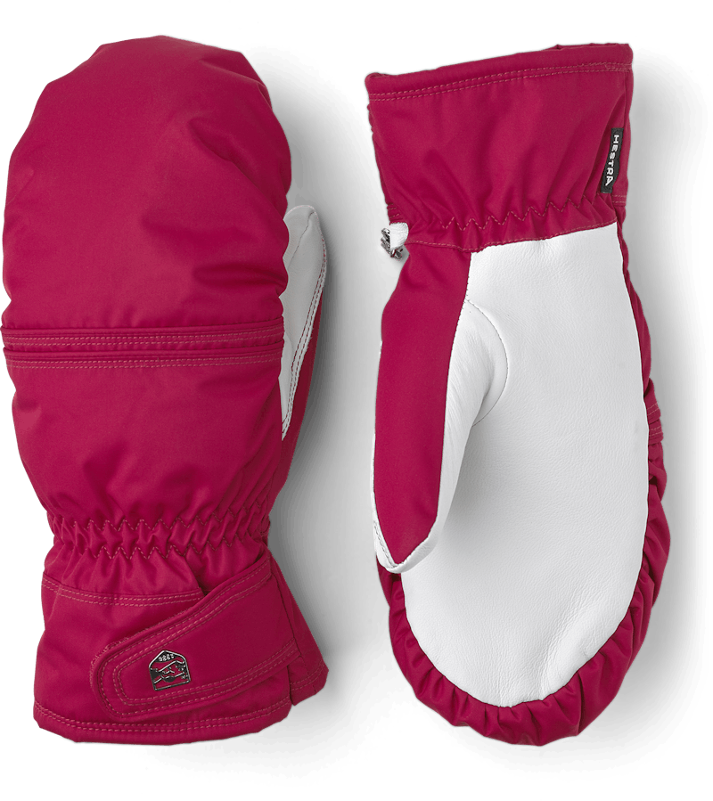 Primaloft Leather Female Mitt in the color Orchid & white (1 of 5)