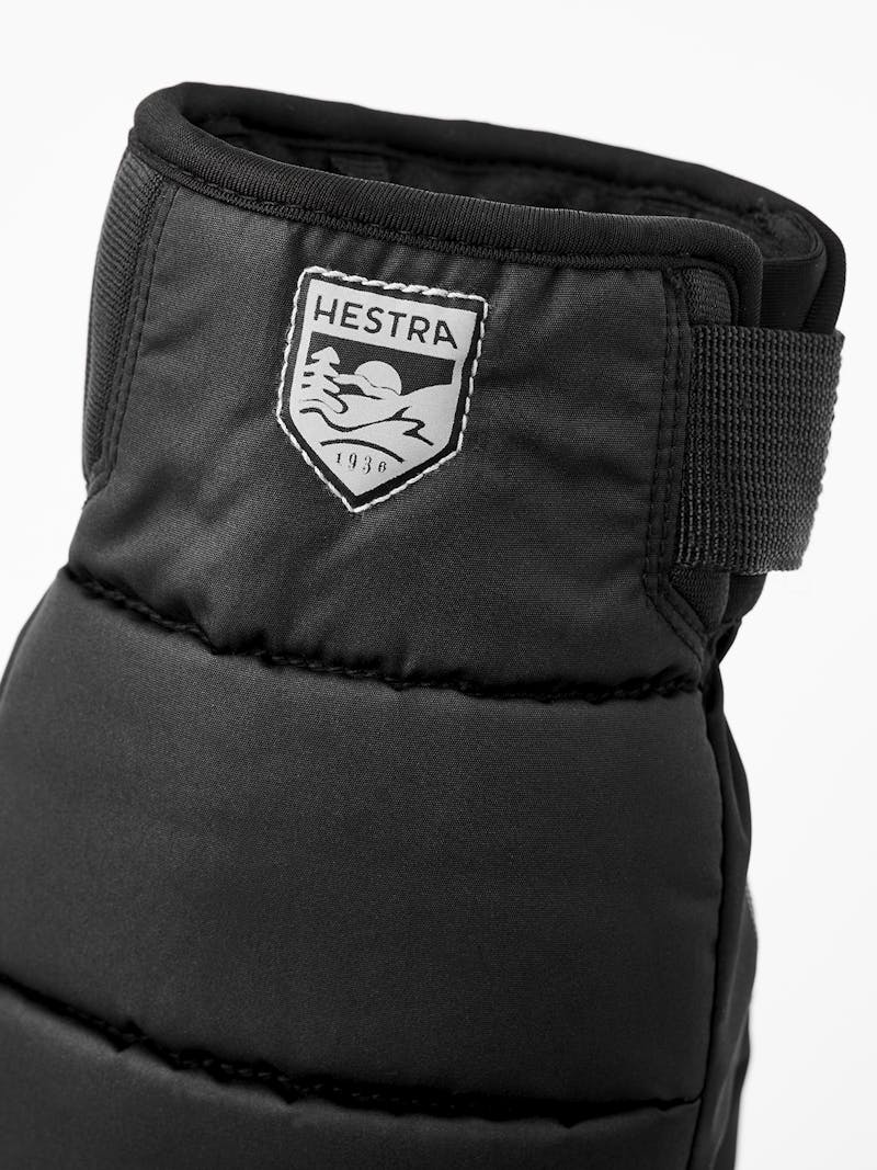 Black fabric ski glove with black synthetic palm (4 of 5)