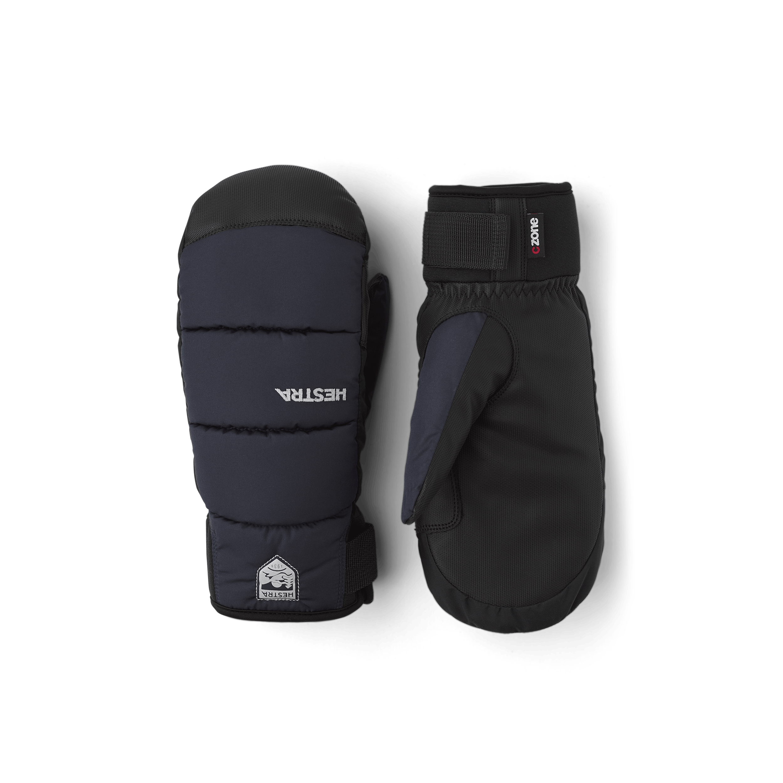 Dark blue fabric mitten with black synthetic palm   (1 of 6)