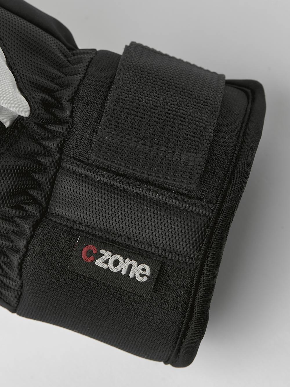 White fabric mitten with black synthetic palm (5 of 5)