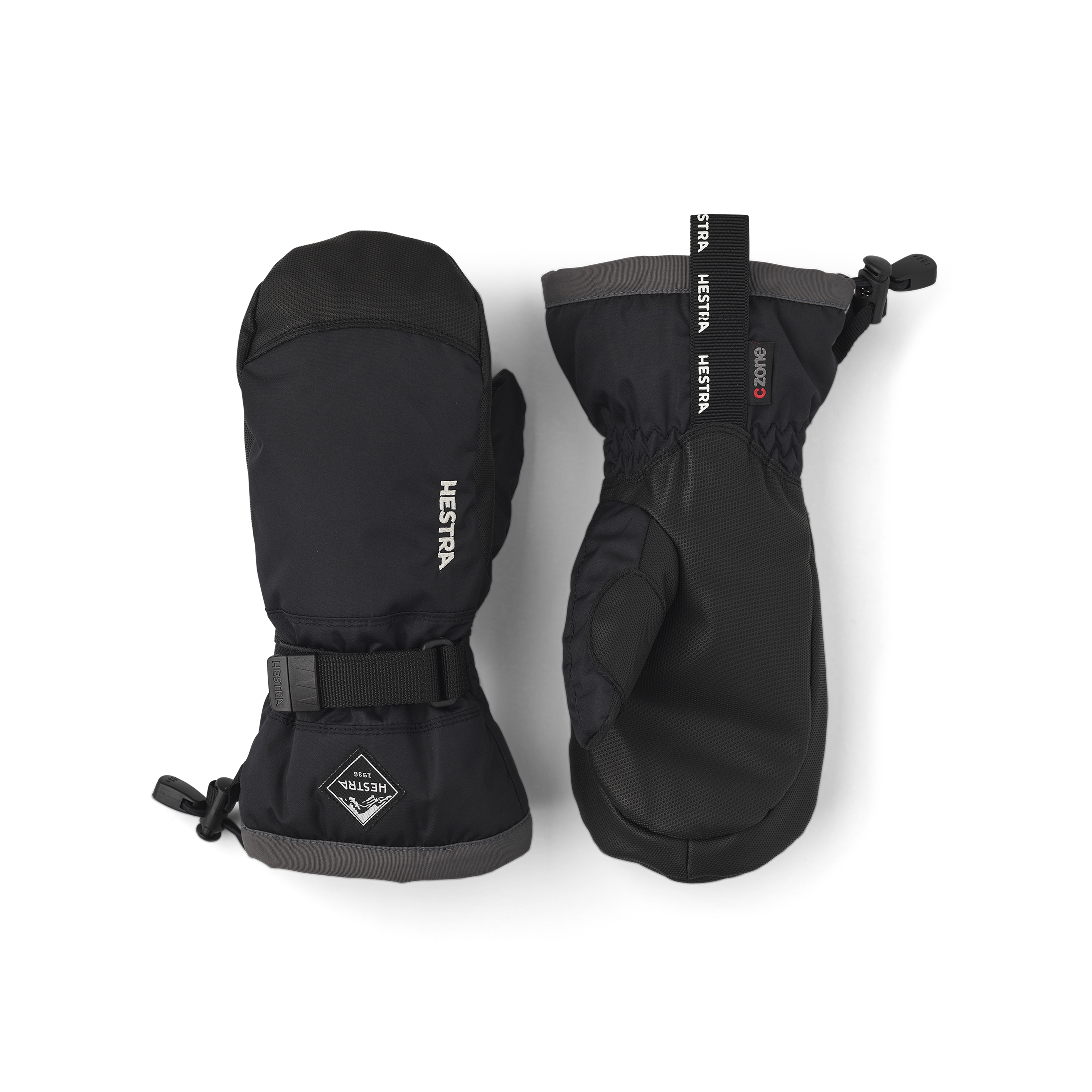 Gauntlet CZone Jr. Mitt - Black & graphite | Hestra Gloves