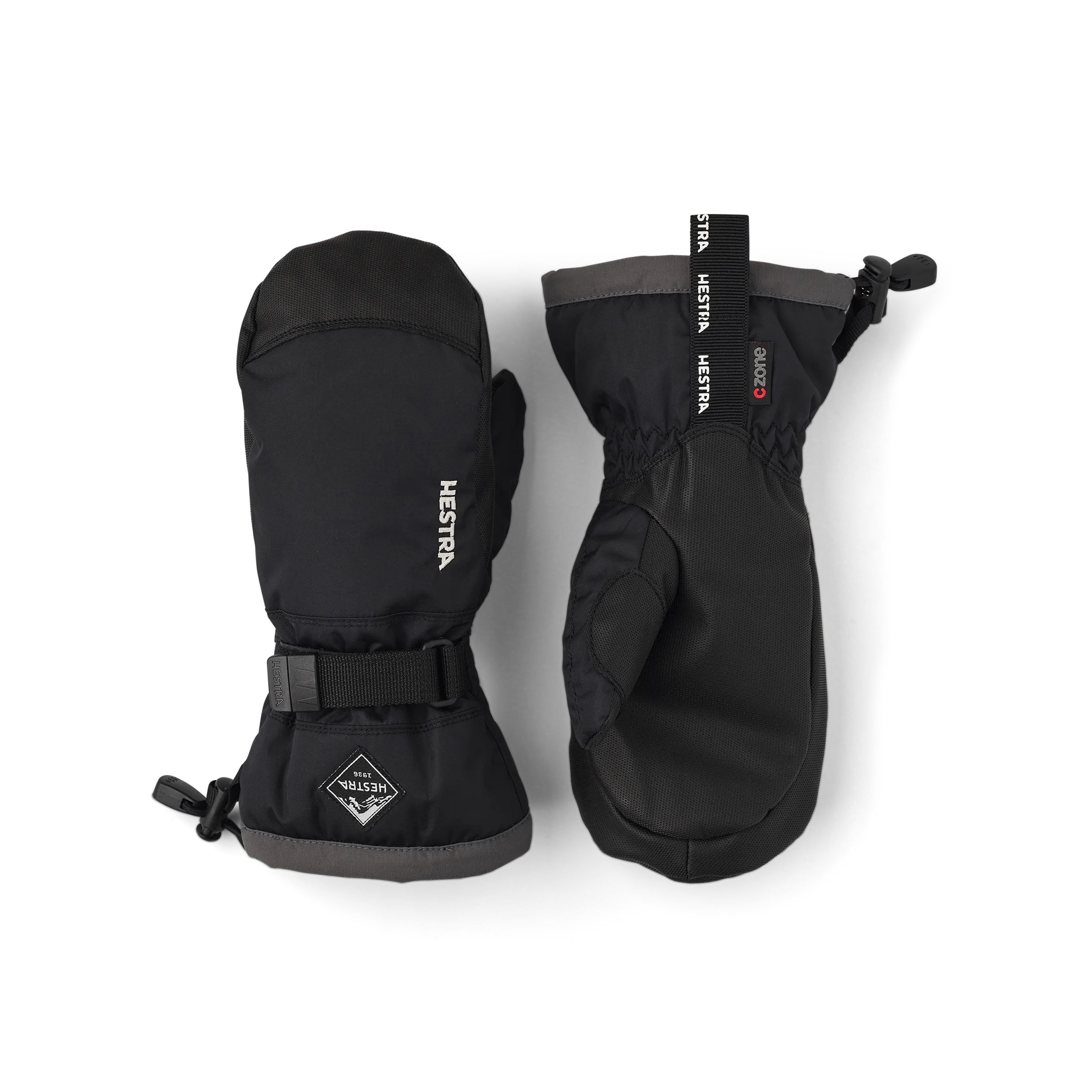 Black mitten with black synthetic palm and wrist adjustment  (1 of 6)