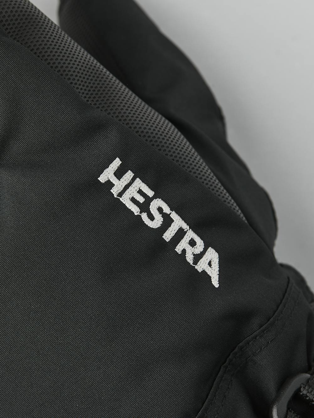 Black three finger glove with black synthetic palm and wrist adjustment (5 of 6)